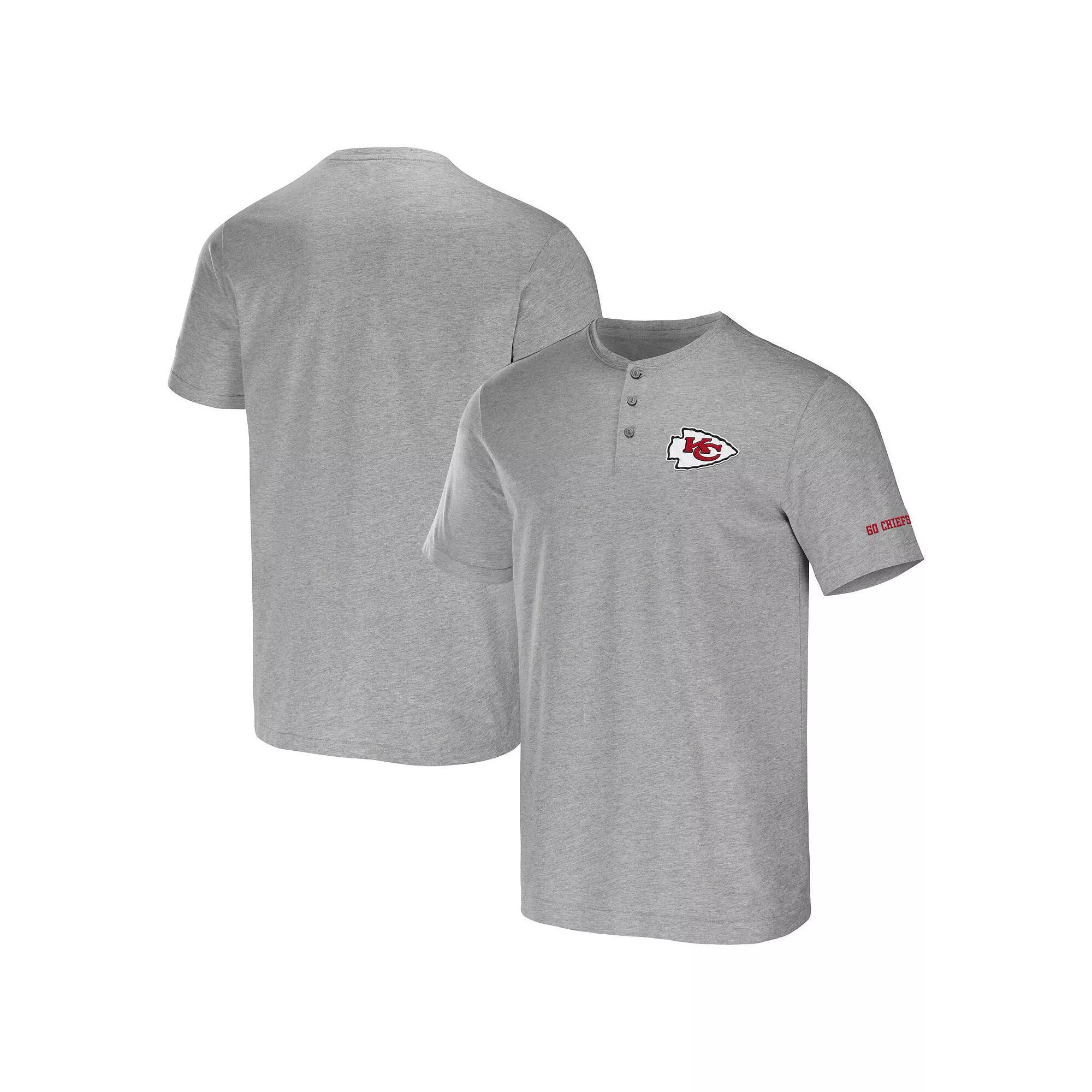 Men's NFL x Darius Rucker Collection by Fanatics Heather Gray Kansas City Chiefs Henley T-Shirt, Size: Small, Grey Product Image