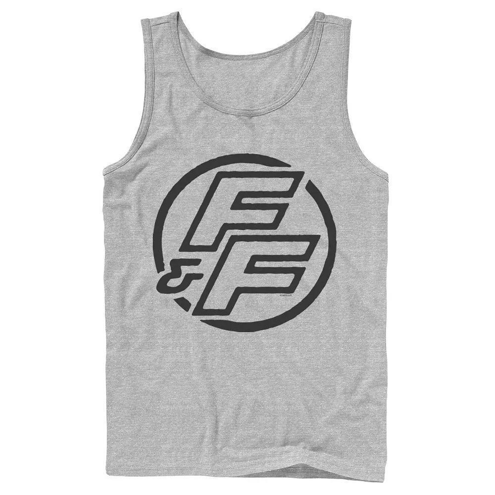 Men's Fast & Furious Bold Line Hollow Logo Tank Top, Boy's, Size: Large, Athletic Grey Product Image
