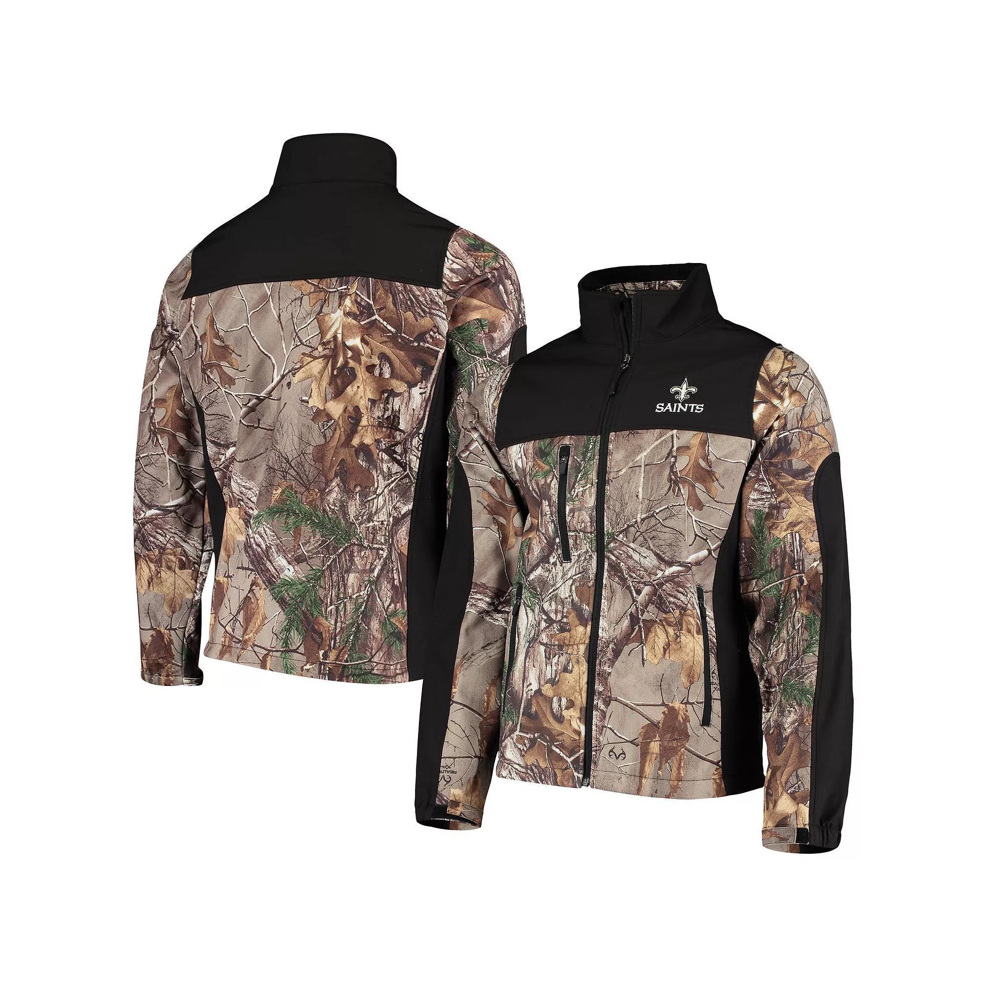 Men's Dunbrooke Realtree Camo/Black New England Patriots Circle Hunter Softshell Full-Zip Jacket, Size: Medium, Green Product Image