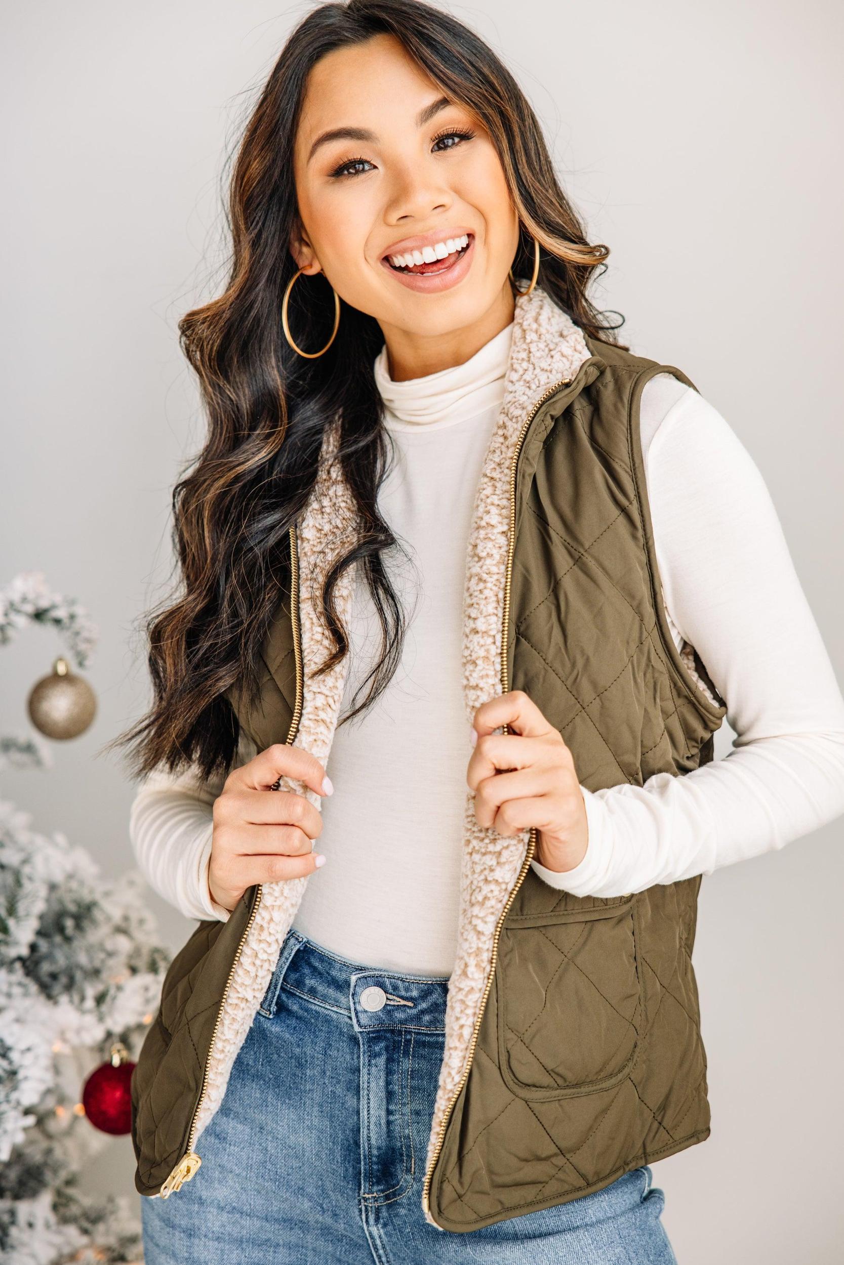 Just Imagine Olive Green Reversible Vest Female Product Image