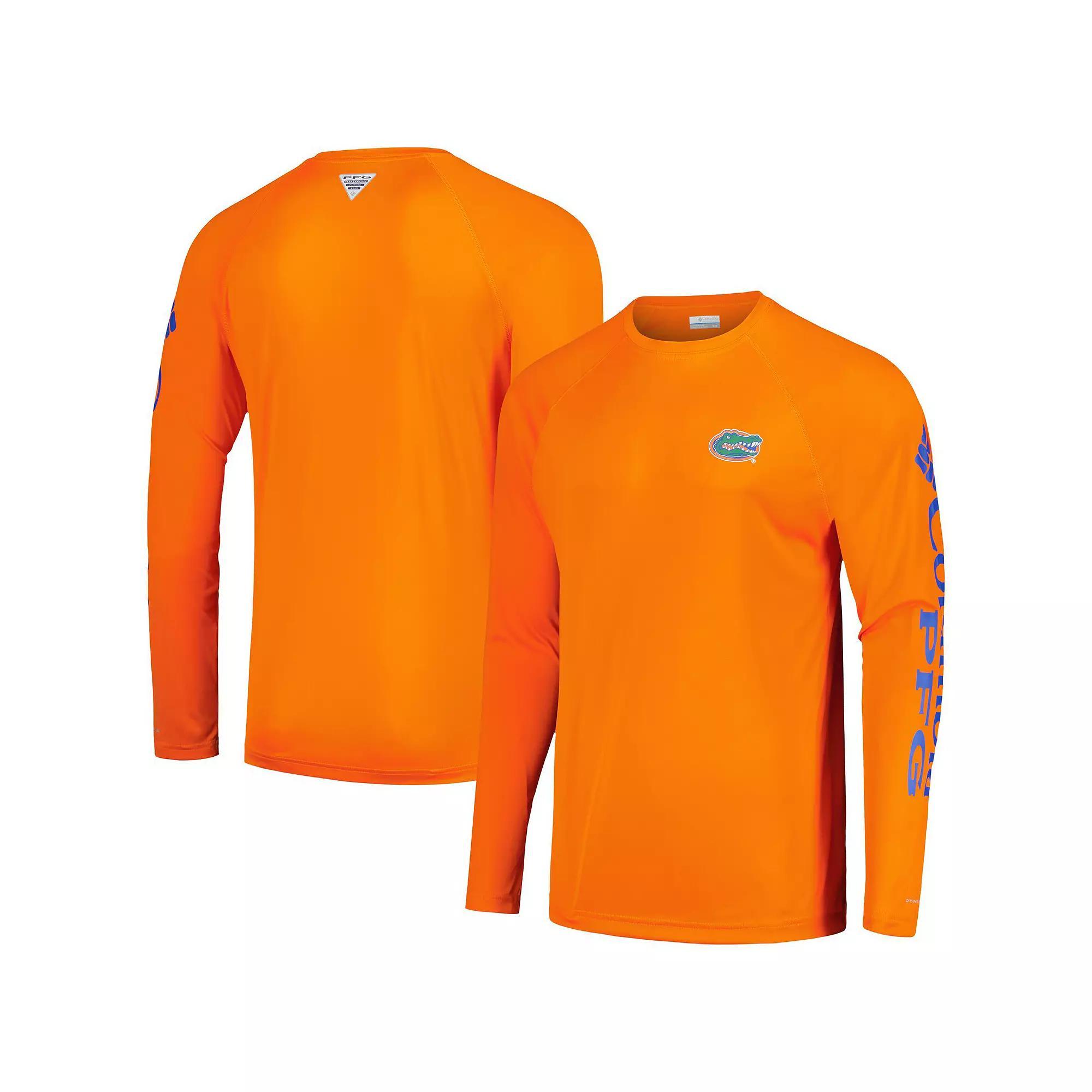 Men's Columbia Orange Florida Gators Terminal Tackle Omni-Shade Raglan Long Sleeve T-Shirt, Size: XL Product Image