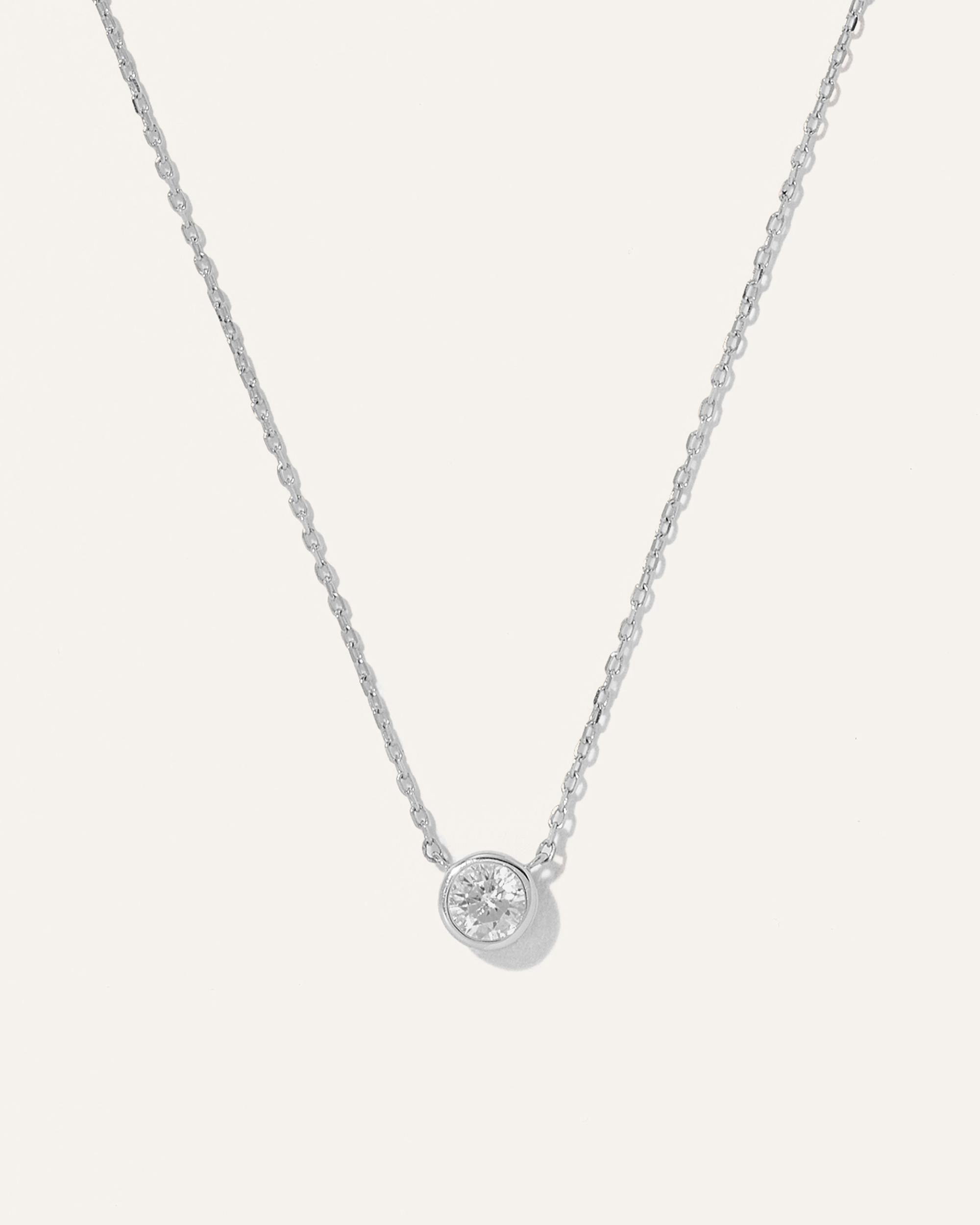14K Gold Diamond Bezel Necklace Product Image