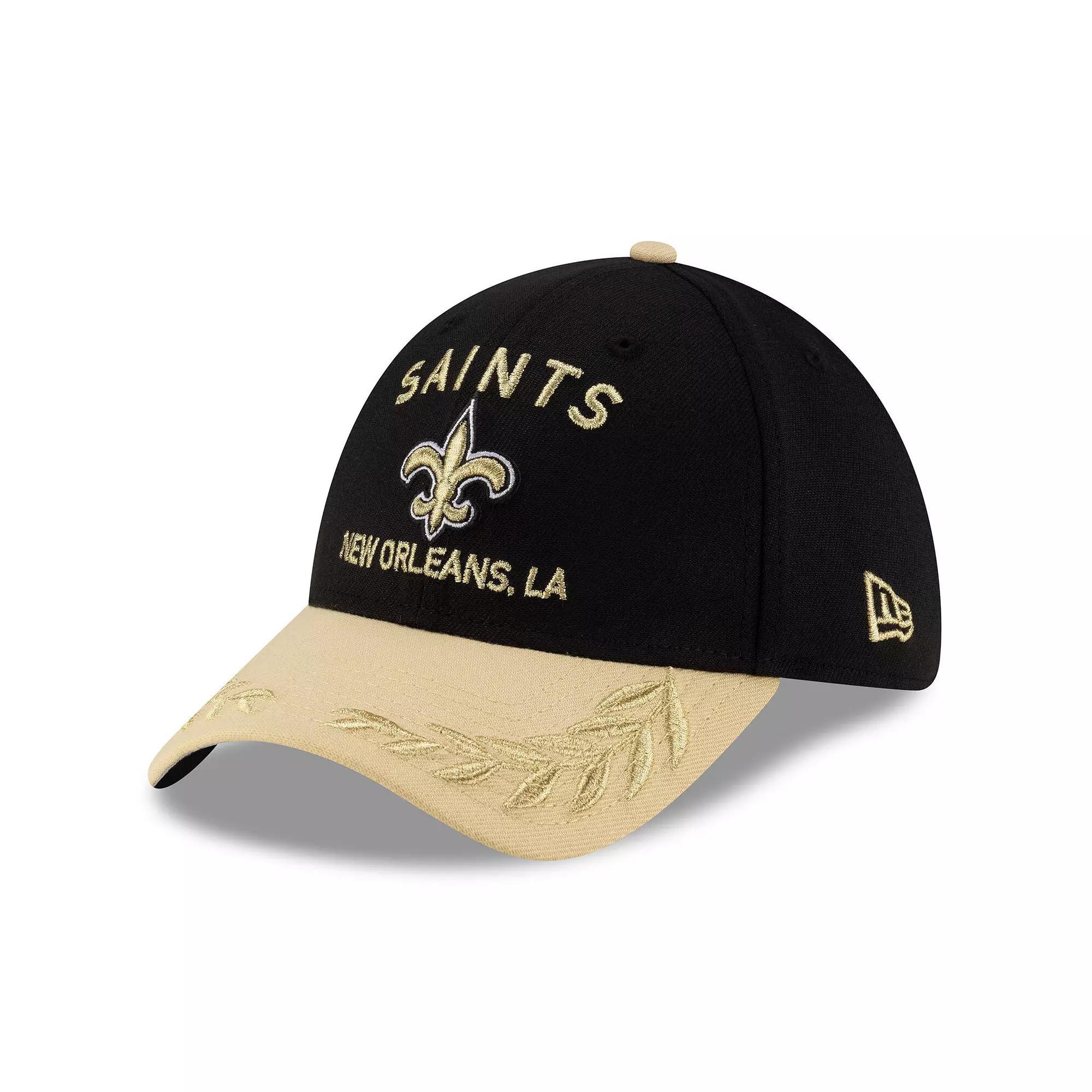 Men's New Era  Black/Gold New Orleans Saints 2025 NFL Draft 39THIRTY Flex Hat, Size: Medium/Large Product Image
