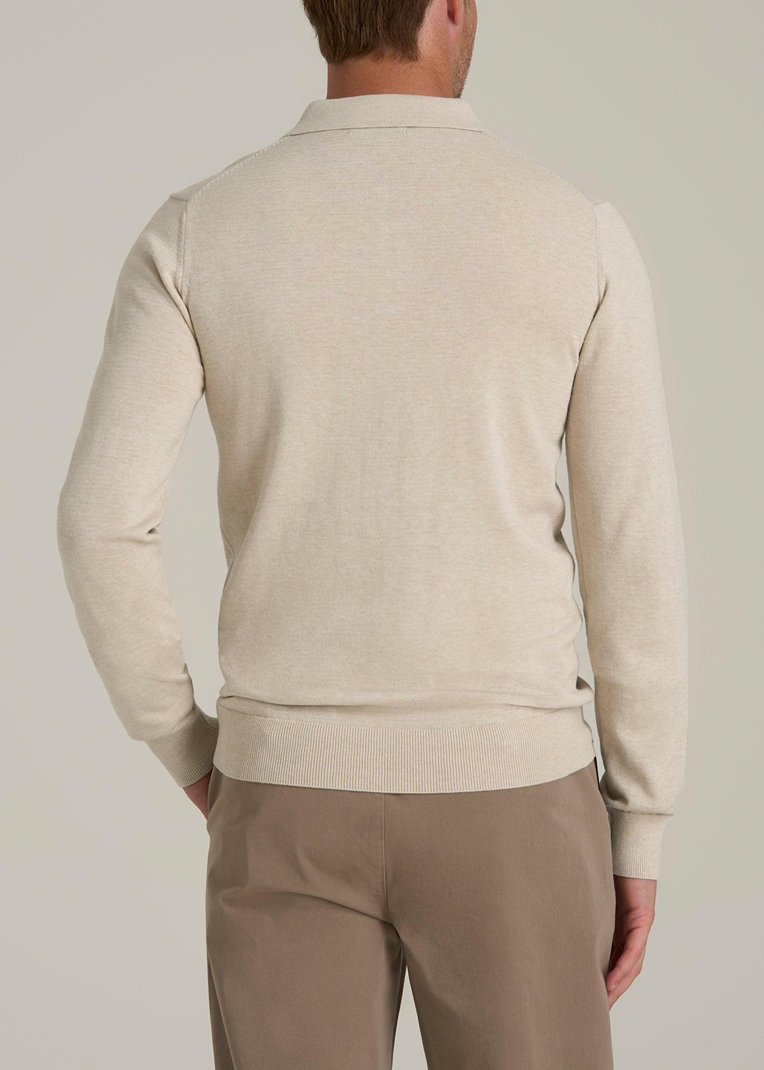 Men’s Tall Polo Sweater in Vanilla Latte Mix Product Image