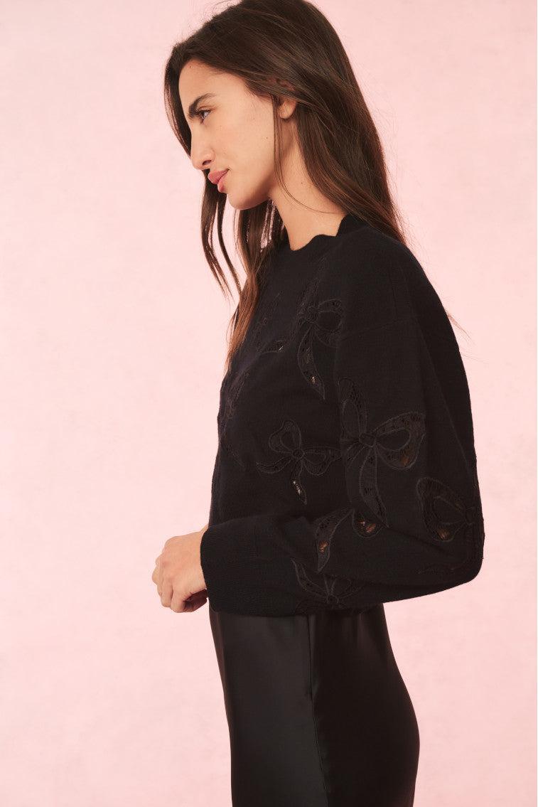 Parson Bow Print Pullover - BLACK Product Image