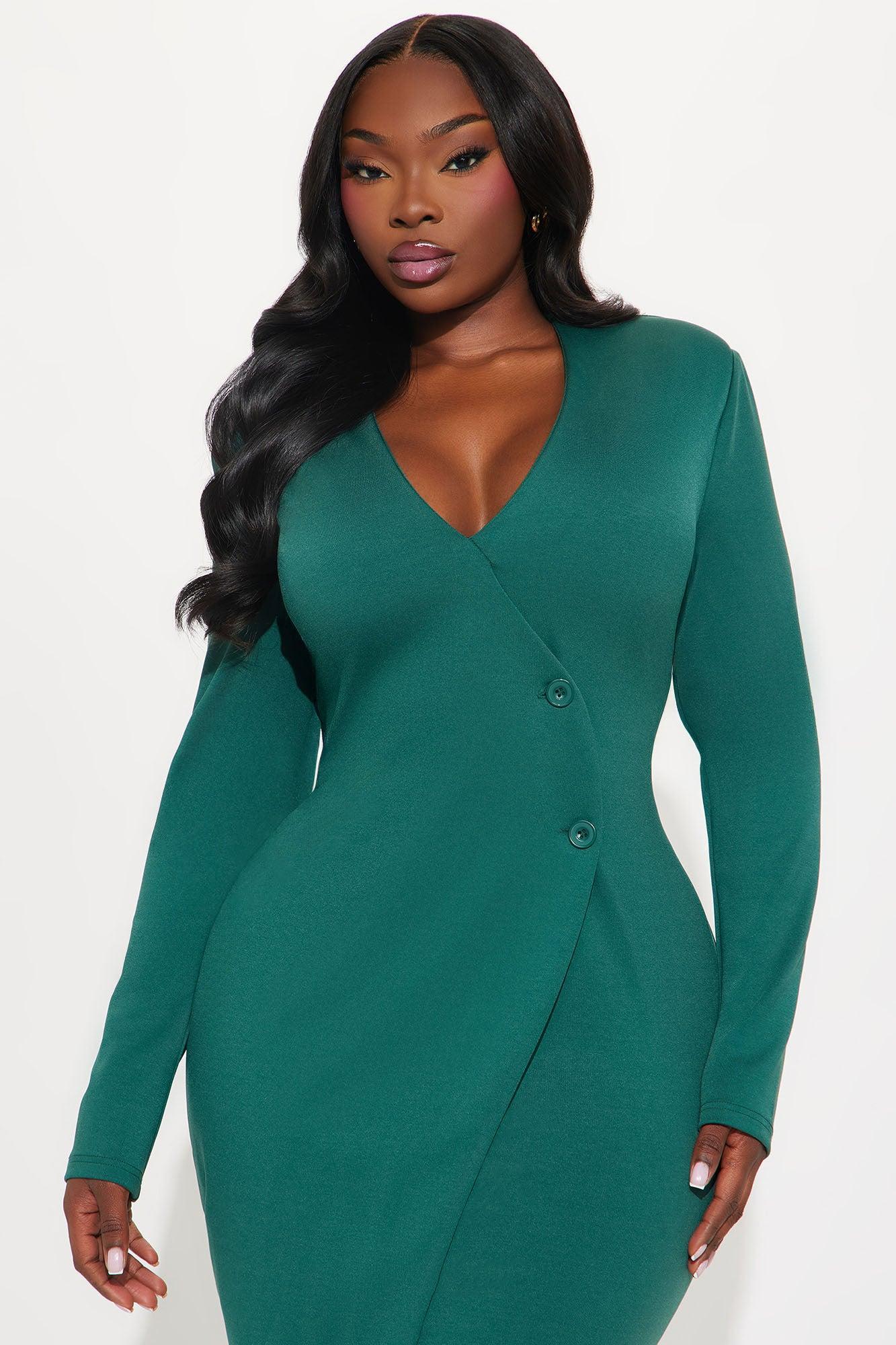 Myla Long Sleeve Midi Dress - Hunter Product Image