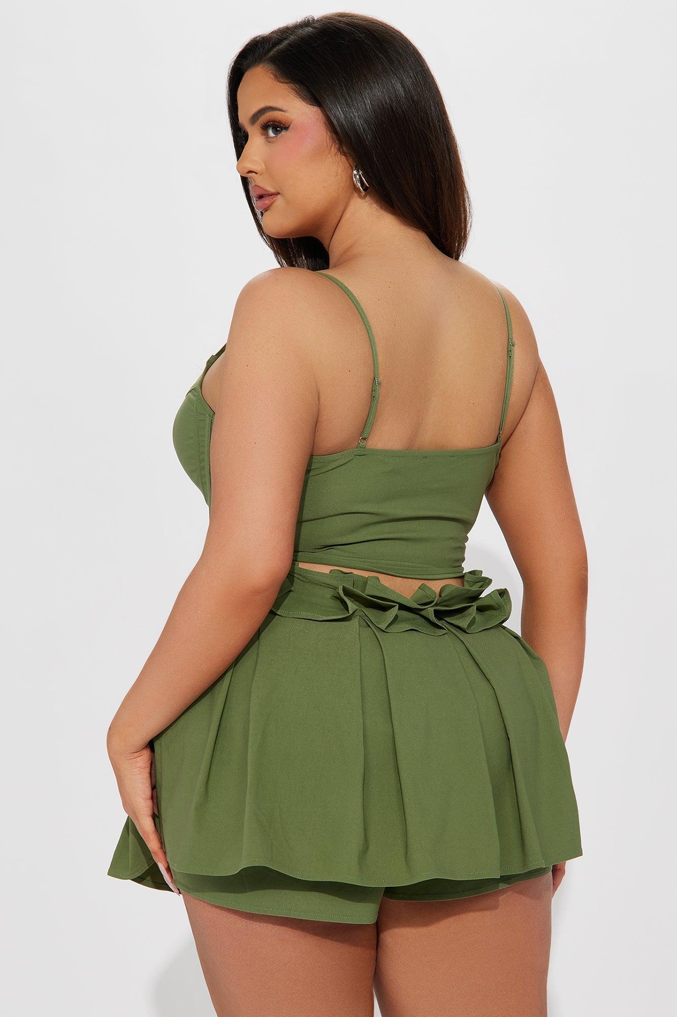 Walked Past You Skort Set - Olive Product Image