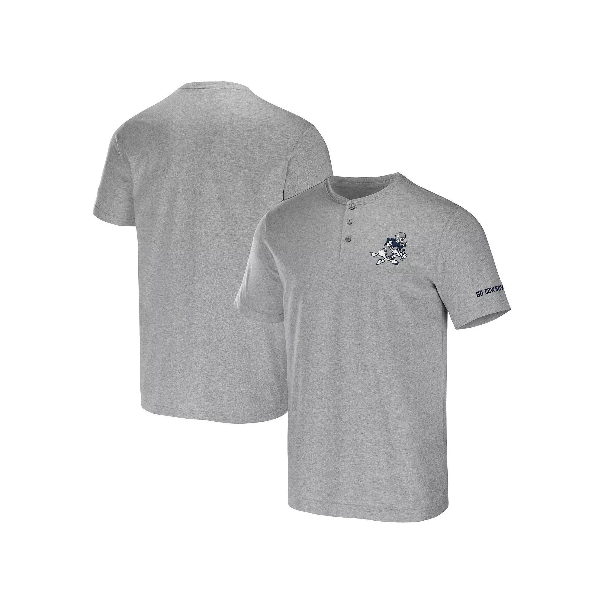 Men's NFL x Darius Rucker Collection by Fanatics Heather Gray Dallas Cowboys Henley T-Shirt, Size: Small, Grey Product Image