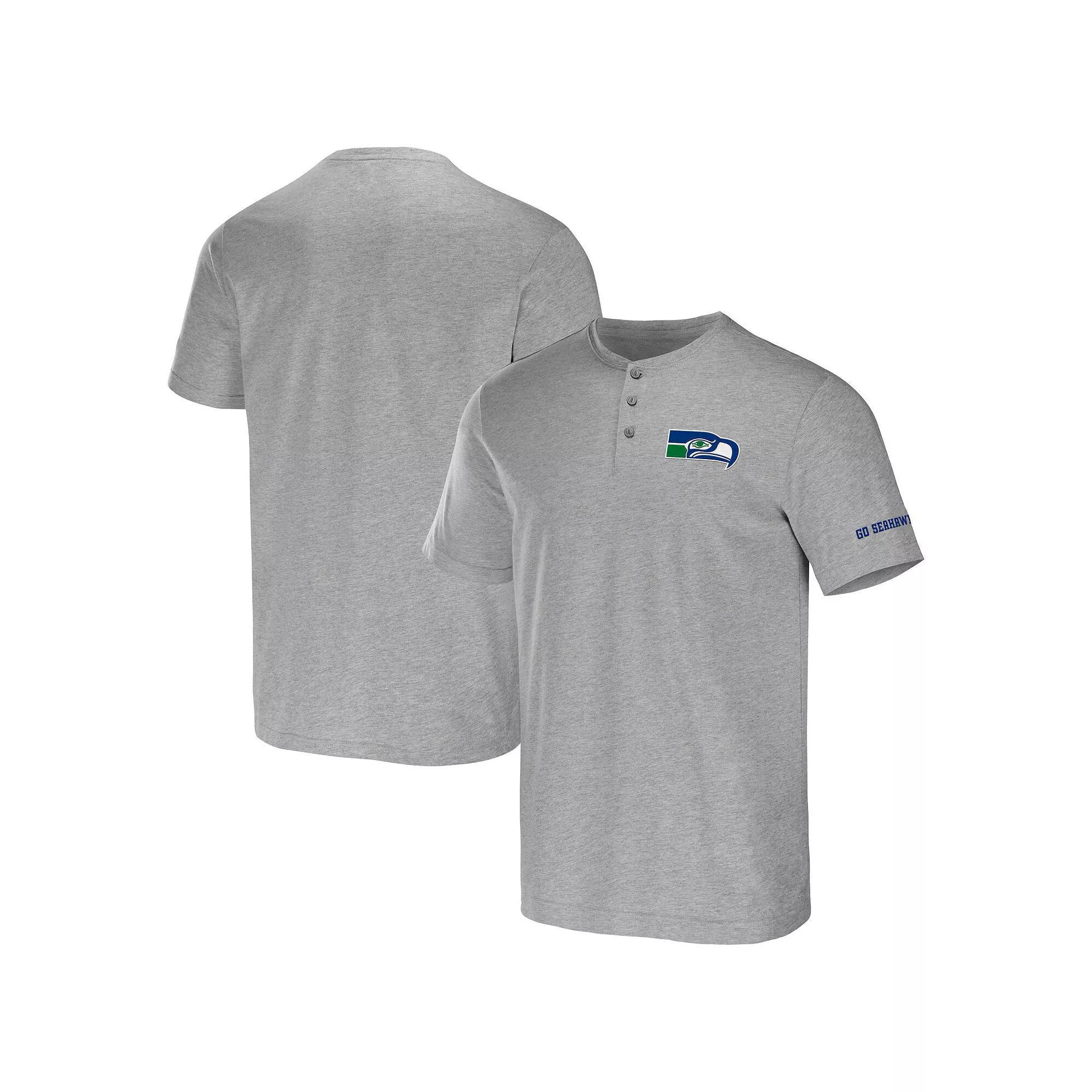 Men's NFL x Darius Rucker Collection by Fanatics Heather Gray Seattle Seahawks Henley T-Shirt, Size: Small, Grey Product Image