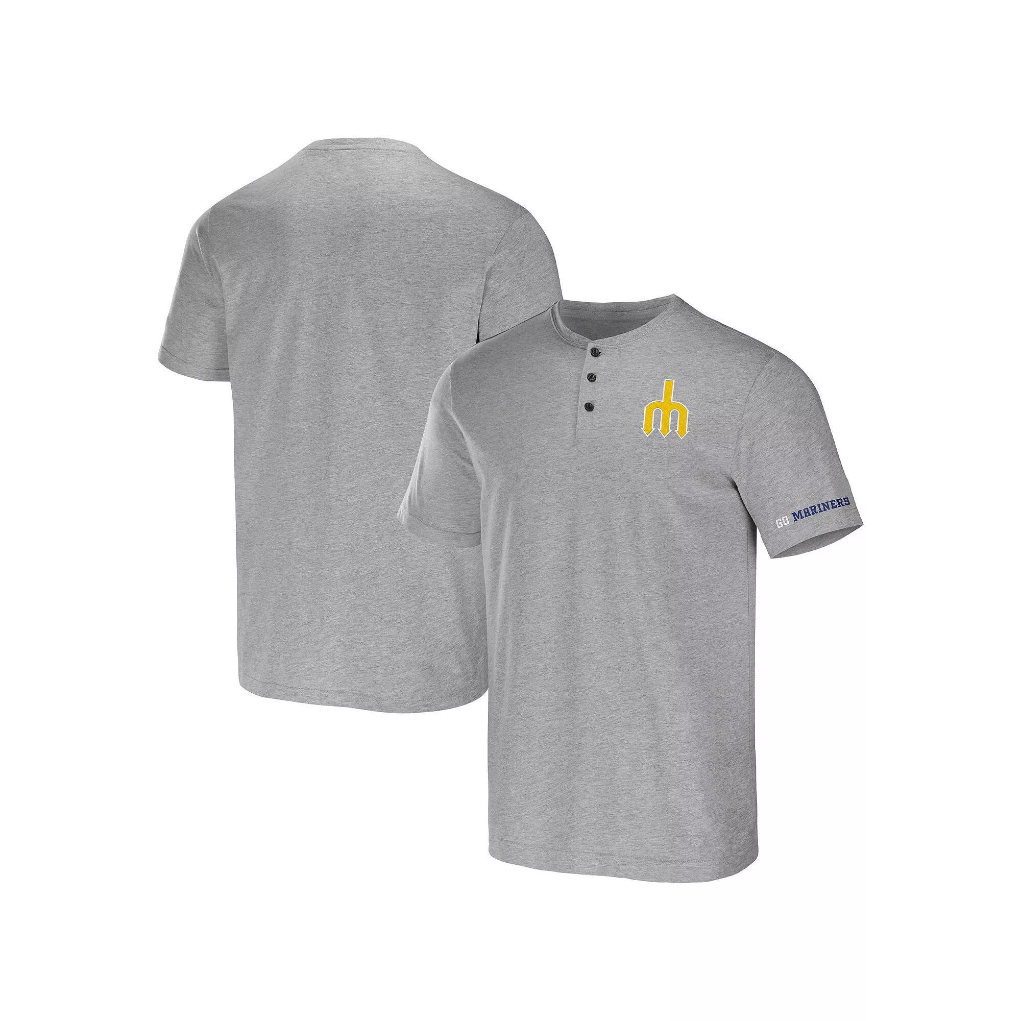 Men's Darius Rucker Collection by Fanatics Heather Gray Seattle Mariners Henley T-Shirt, Size: 2XL, Grey Product Image