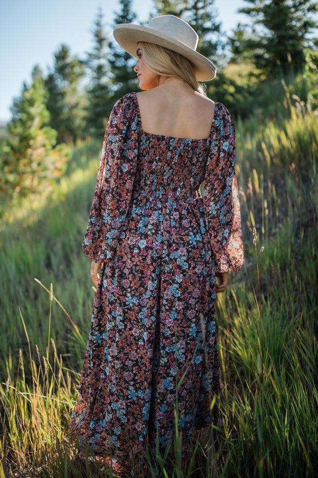 In The Air Multi Floral Lace Detail Maxi Dress FINAL SALE Product Image