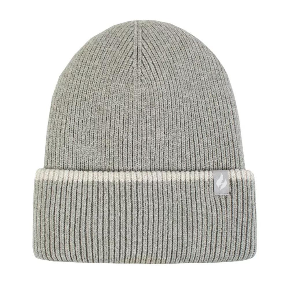Women's Heat Holders Heatweaver Sparkle Striped Roll Up Hat, Light Gray Product Image