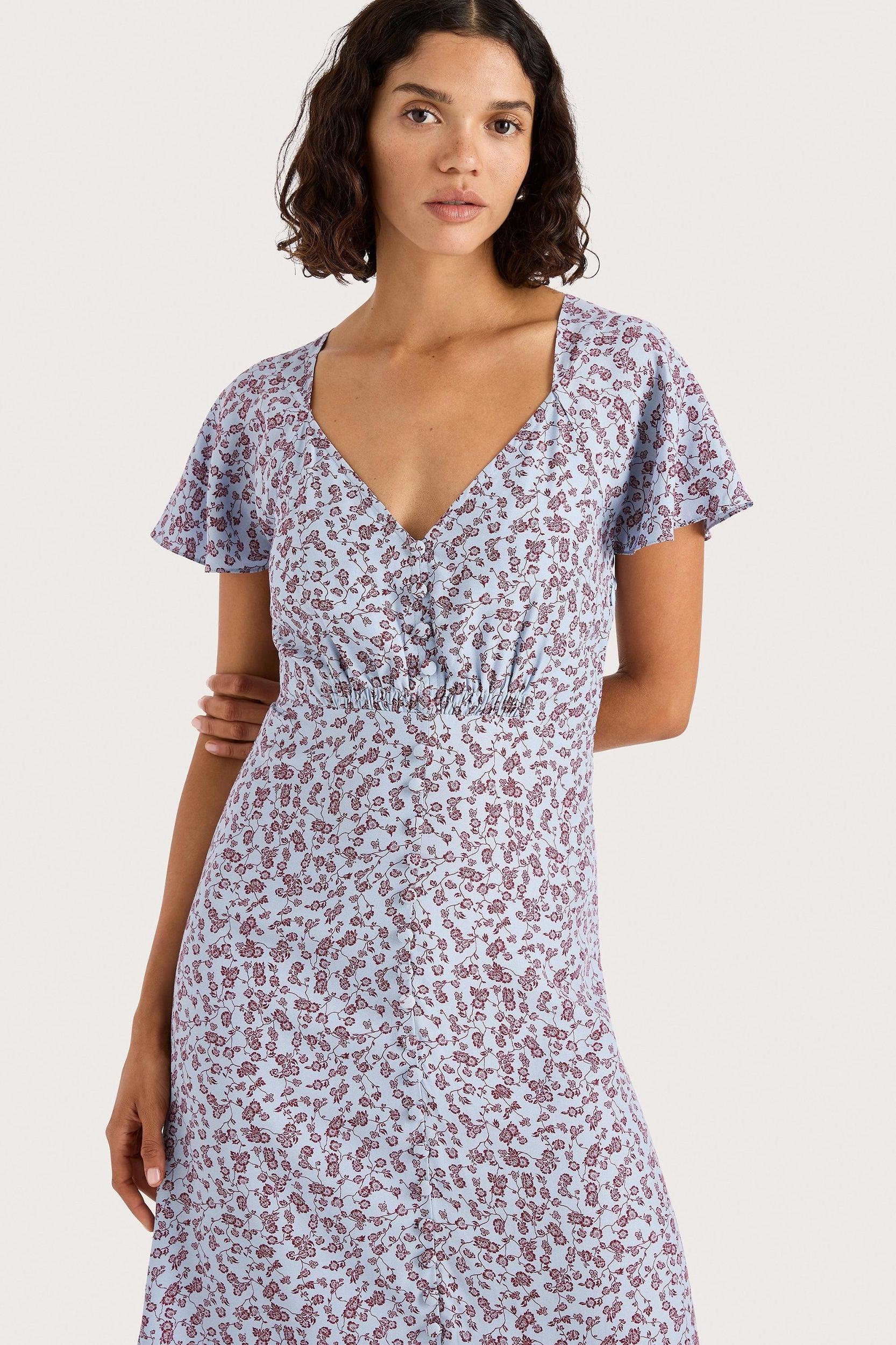Olivia Maxi Dress Amaryllis Floral Blue Product Image