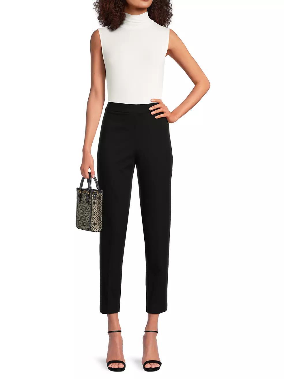 Compact Knit Straight-Leg Pants Product Image