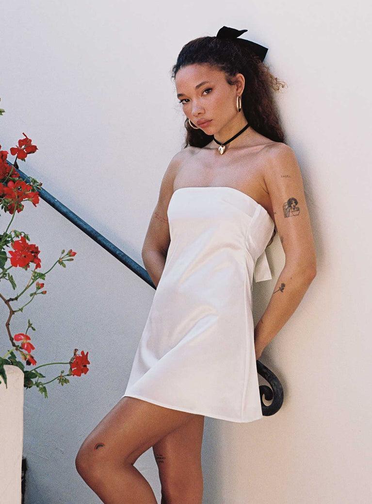 Shaya Strapless Mini Dress White Product Image