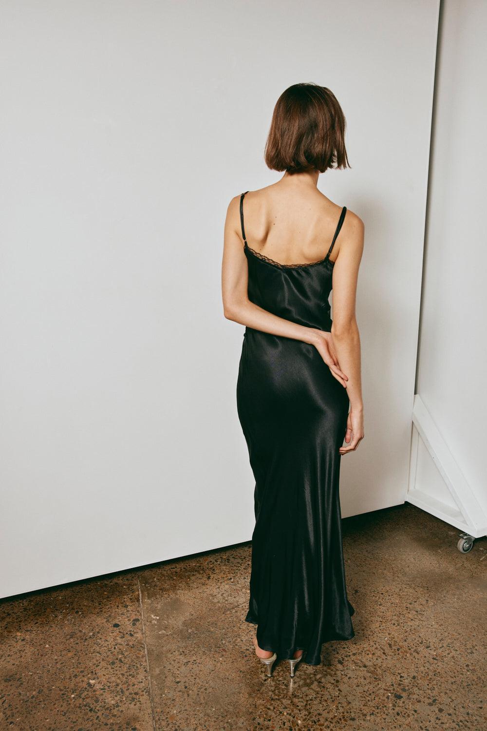 Isle Of Paradise Bias Cut Maxi Dress Black Product Image