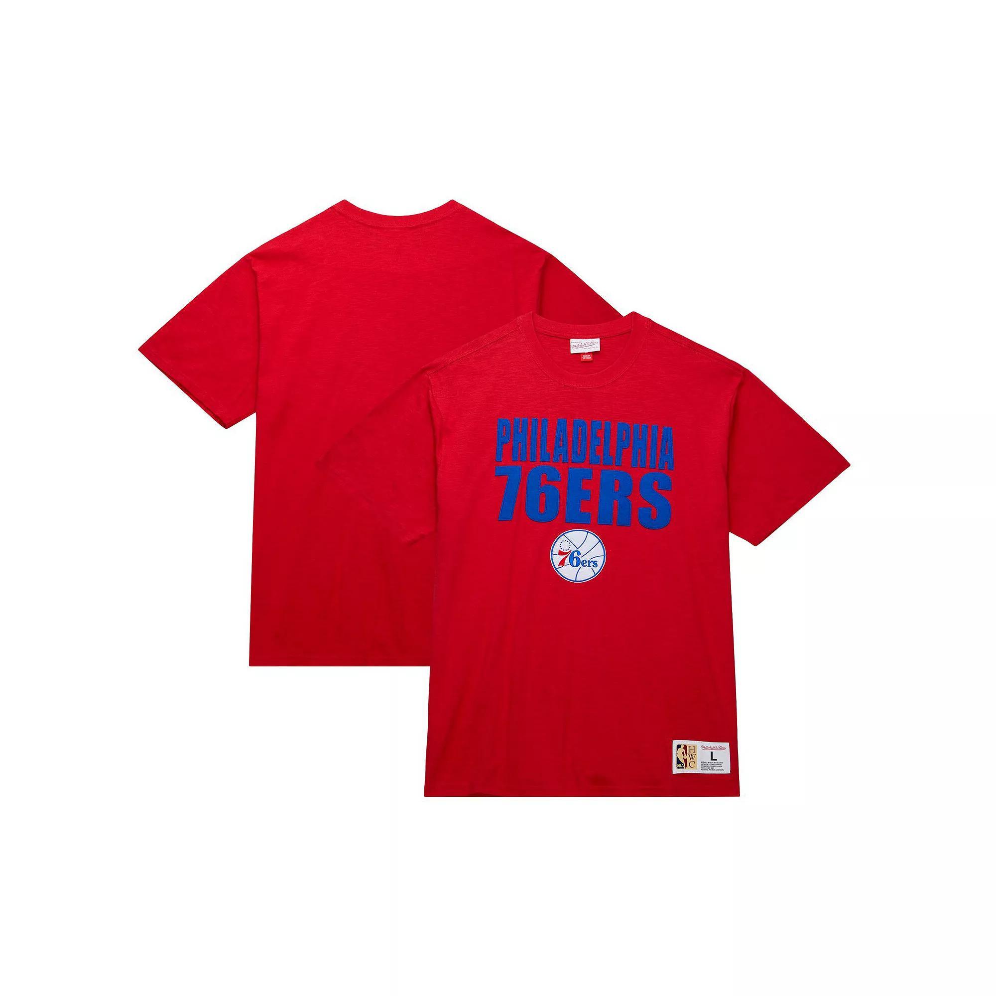 Men's Mitchell & Ness Red Philadelphia 76ers Hardwood Classics Legendary Slub T-Shirt, Size: XL, 76r Red Product Image