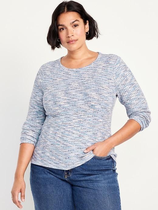 Plush-Knit Long-Sleeve T-Shirt Product Image