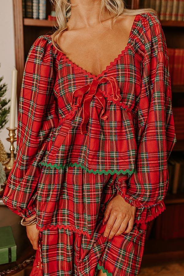Polished Plaid Tiered Mini Dress Product Image