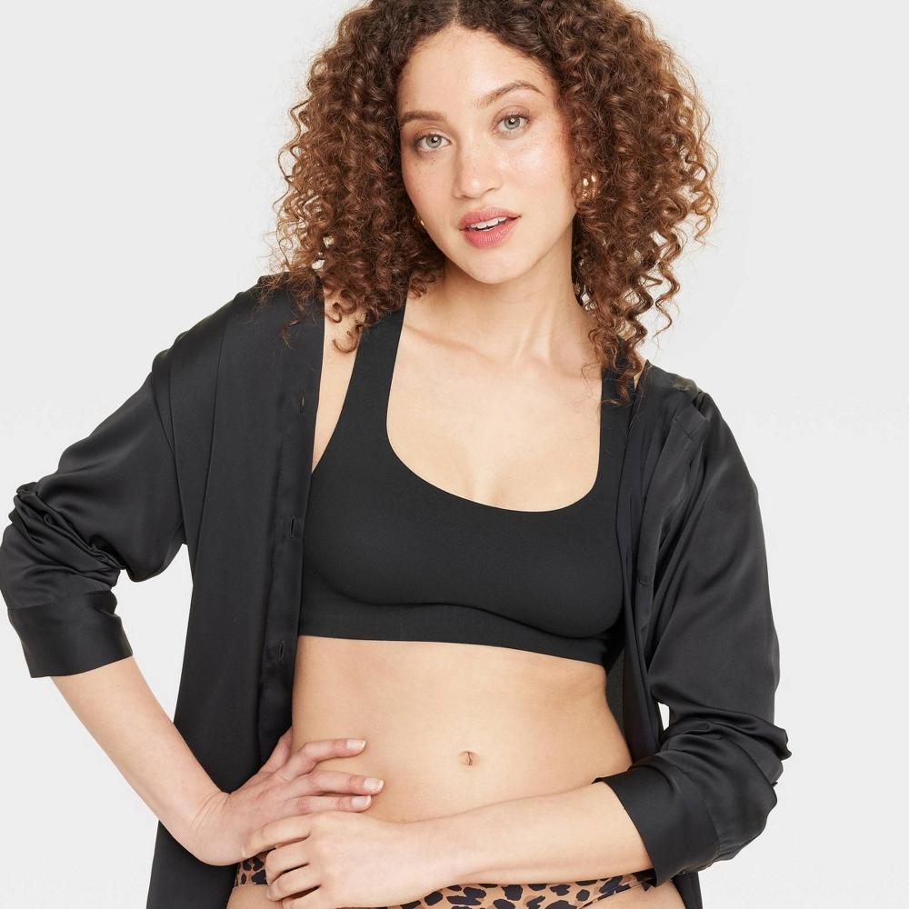 Women's Luxury Collection Bonded Microfiber Racerback Scoop Bralette - Auden™ Black S: Unlined Tricot Pullover, Comfort Elastic Product Image
