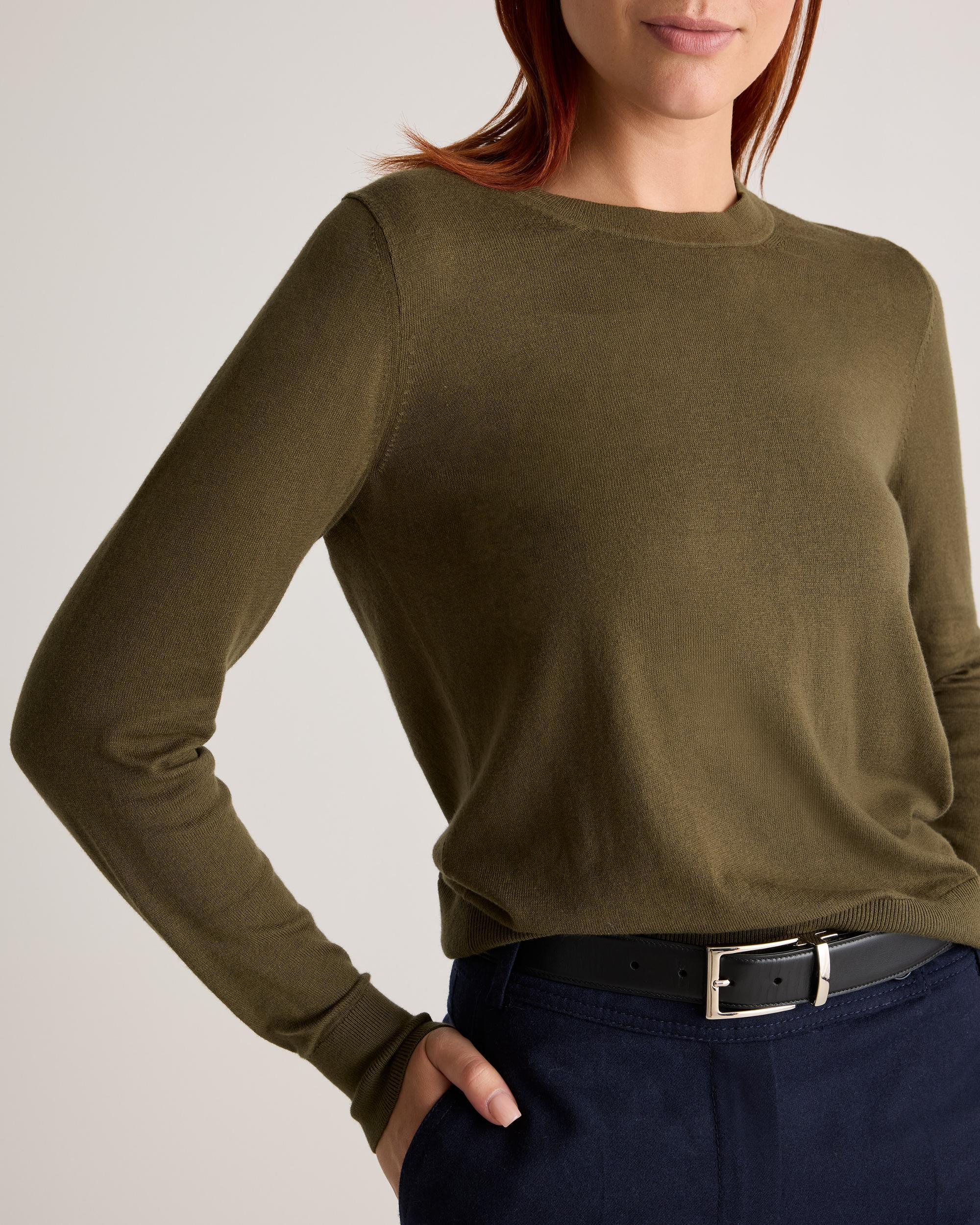 Lightweight Cotton Cashmere Crew Sweater  Product Image