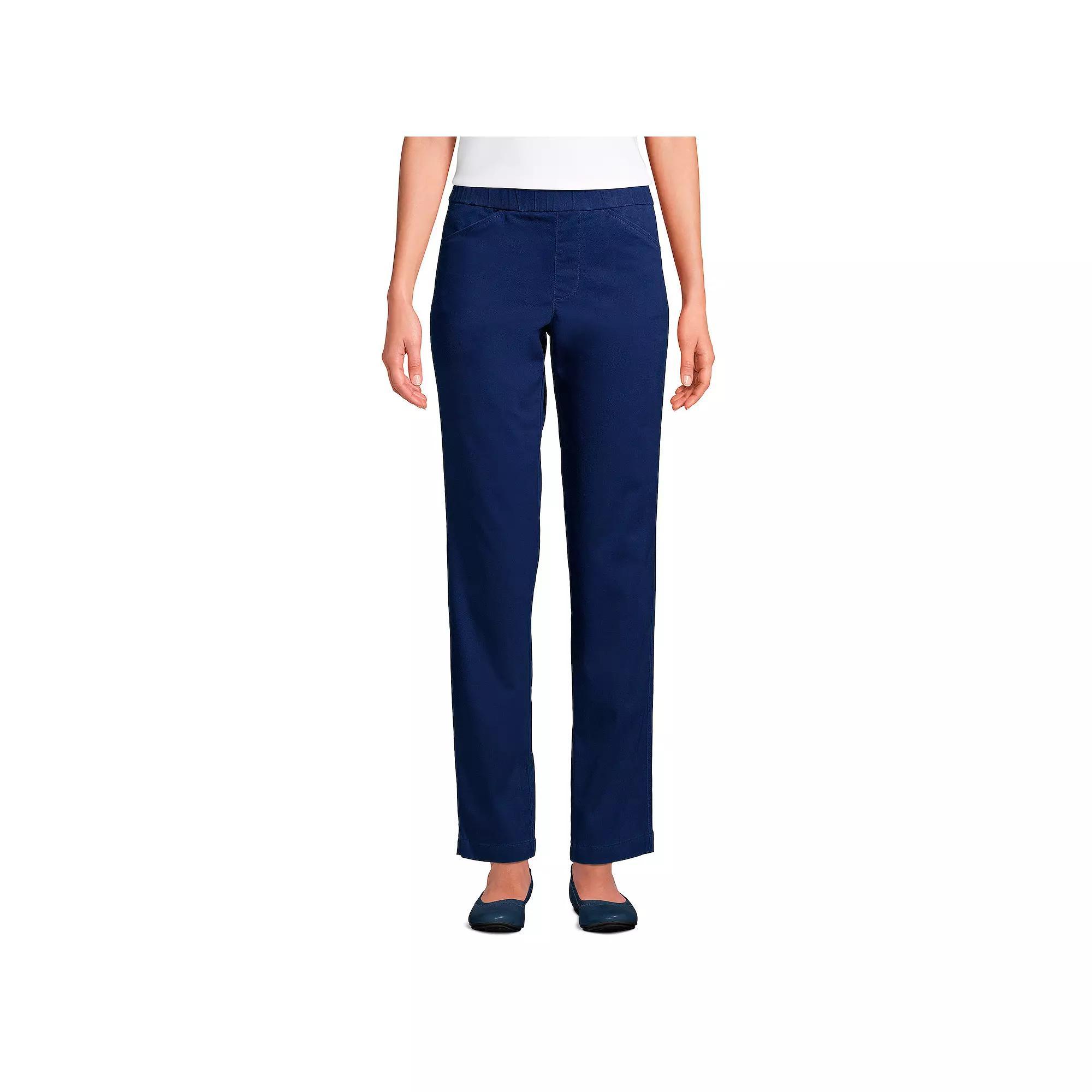 Women's Lands' End Pull-On Chino Ankle Pants, Size: 2, Deep  Blue Product Image