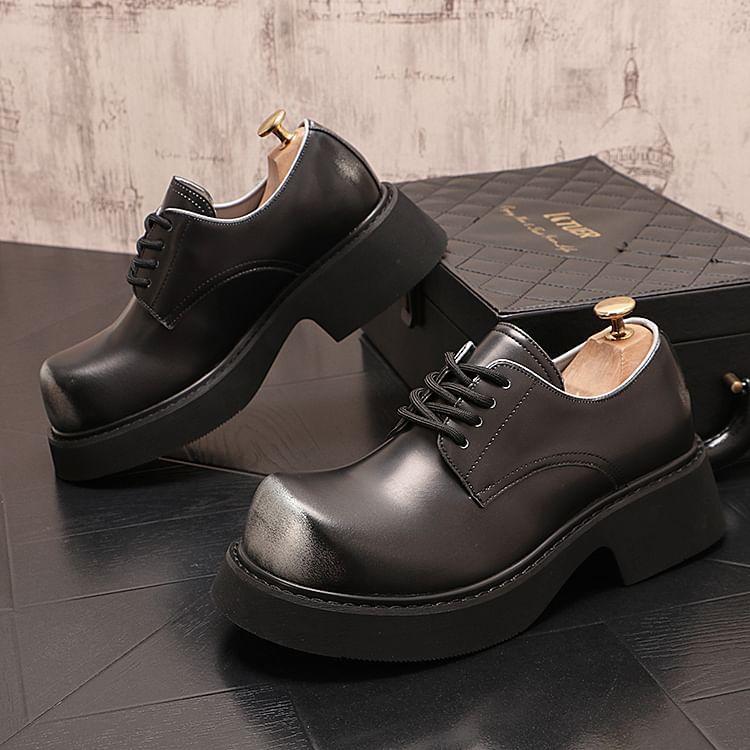 Platform Plain Lace-Up Dress Shoes Product Image