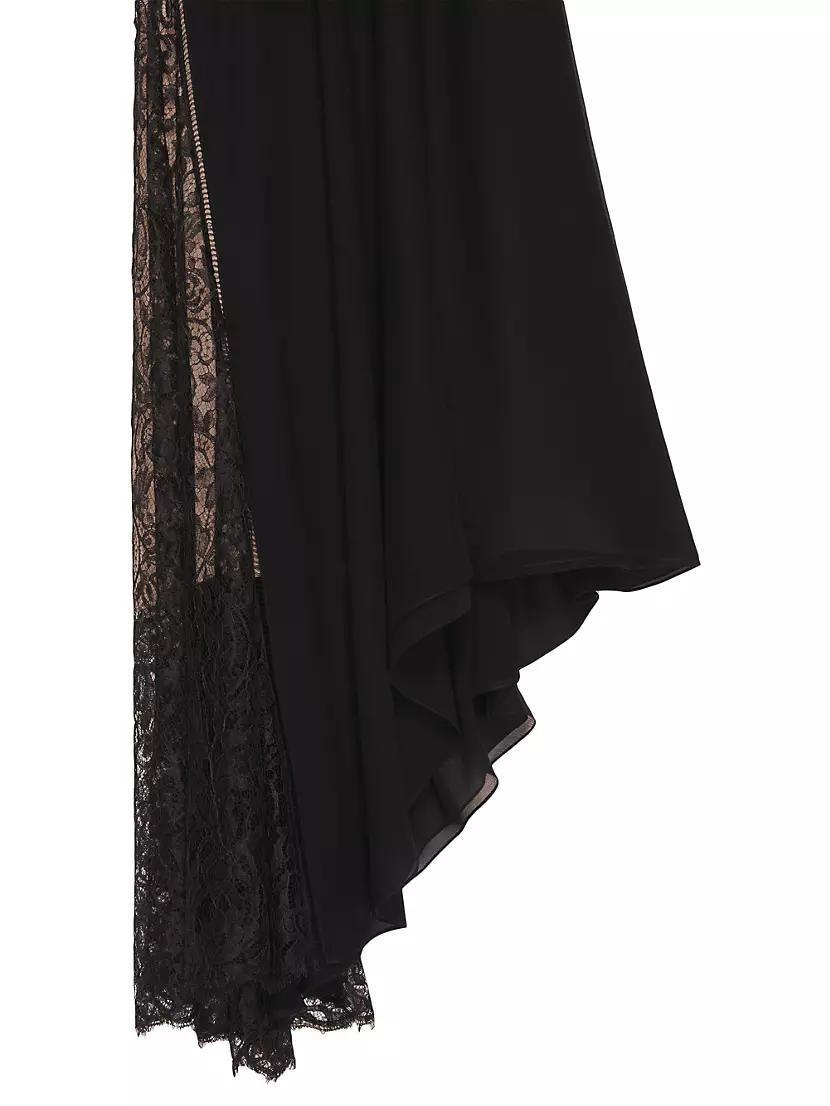Evening dress in mousseline and lace Product Image