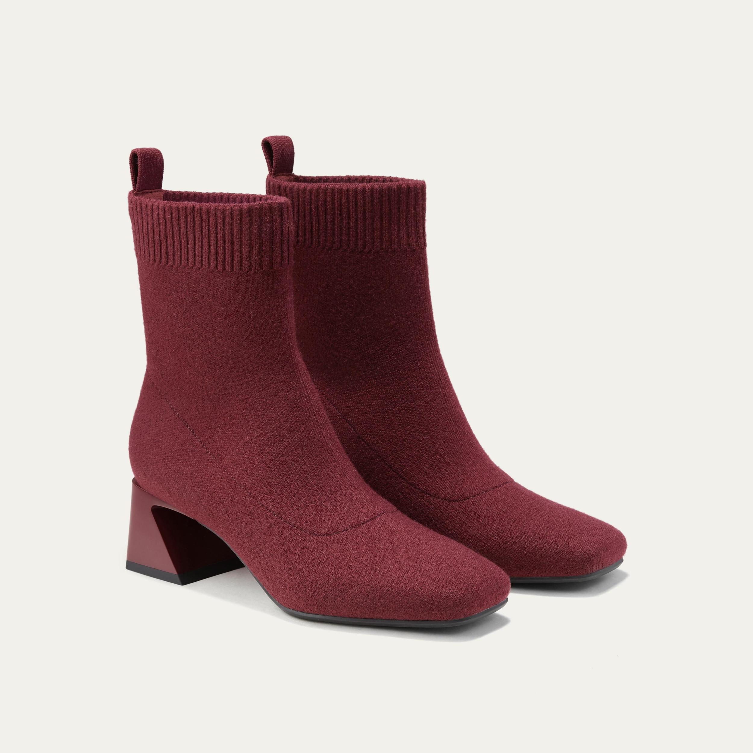 Square-Toe Water-Repellent Heeled Boots (Rafaella) Product Image