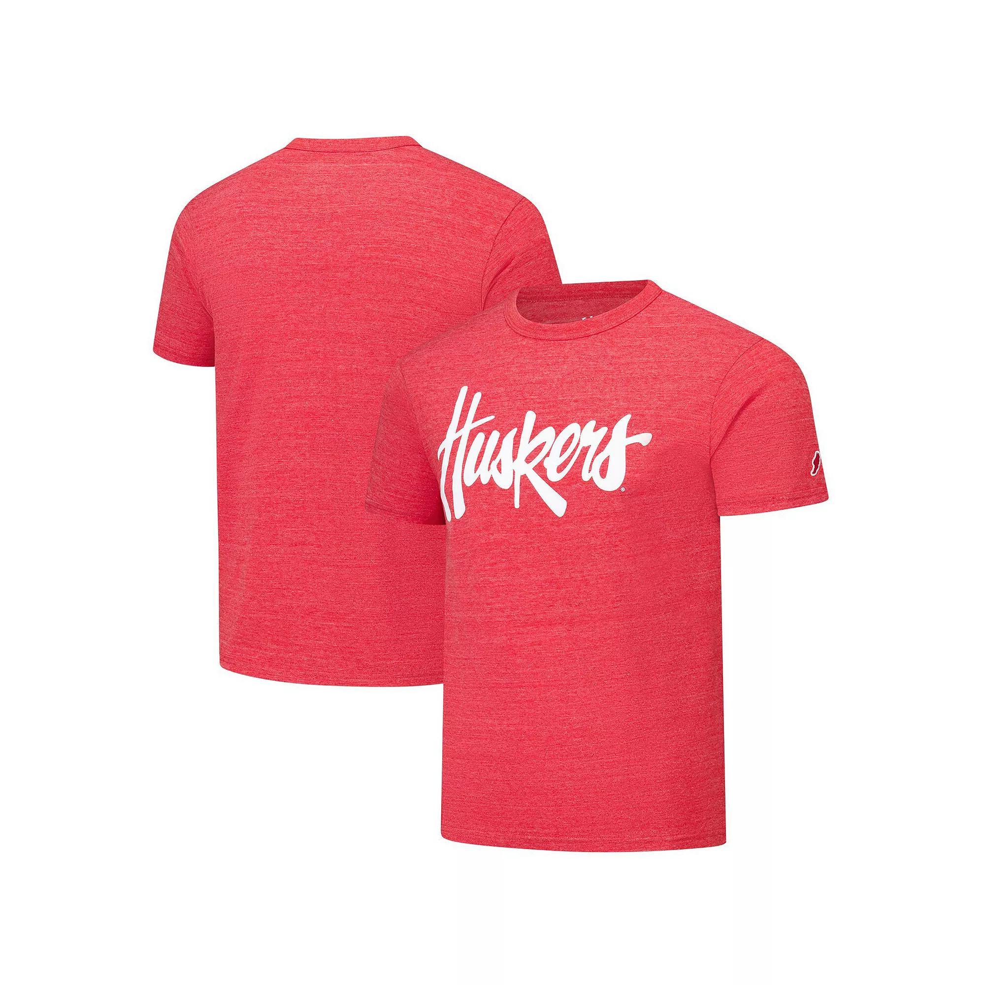 Men's League Collegiate Wear Heather Red Nebraska Huskers Victory Falls Tri-Blend T-Shirt, Size: 2XL Product Image
