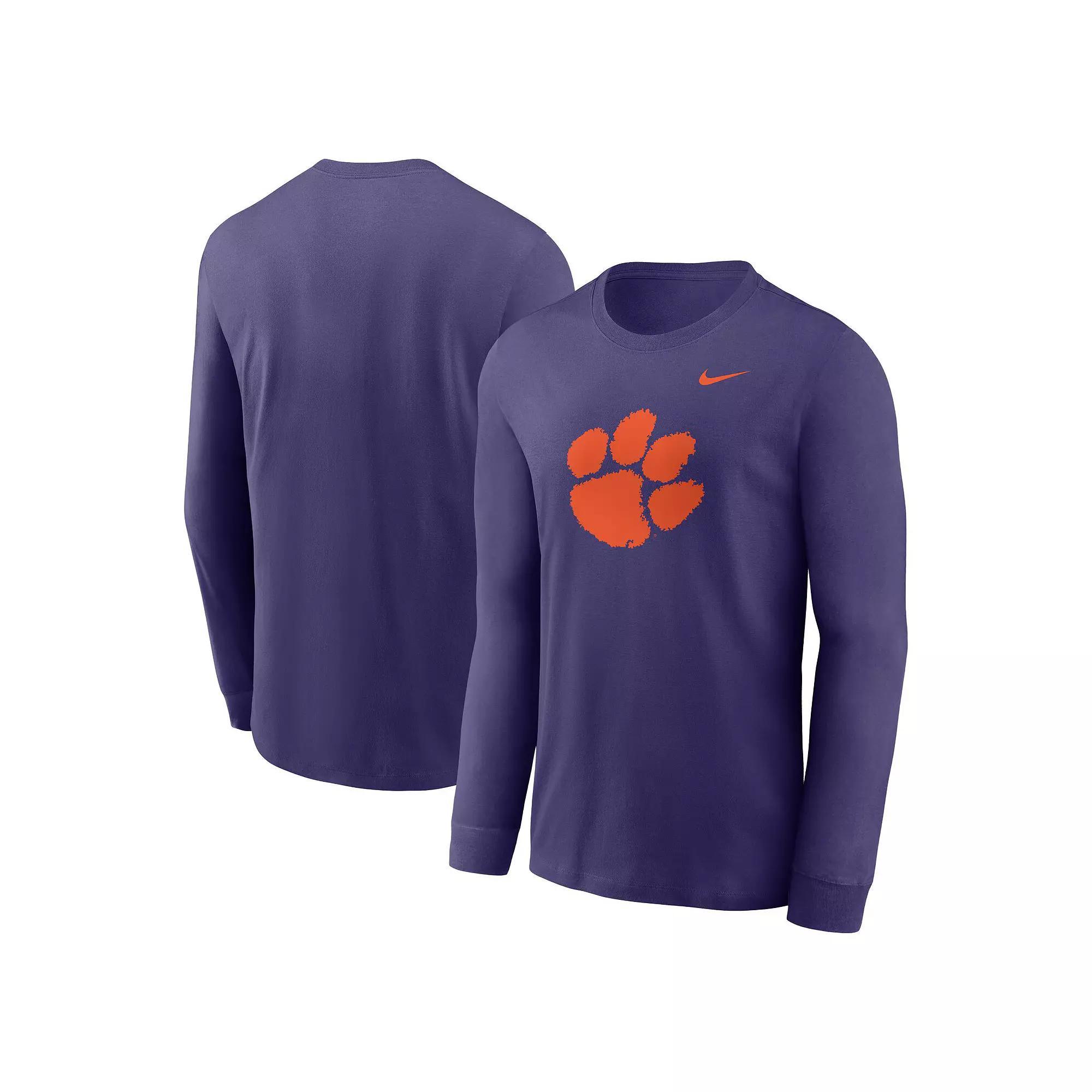 Mens Nike Clemson Tigers Primary Logo Long Sleeve T-Shirt Product Image