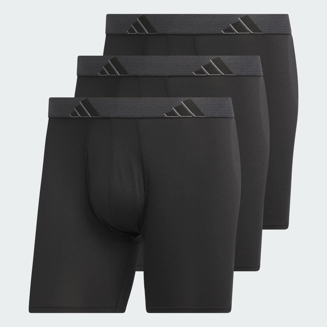 Big & Tall adidas 3-pack Microfiber Boxer Briefs, Men's, Size: 3XL, Black Product Image