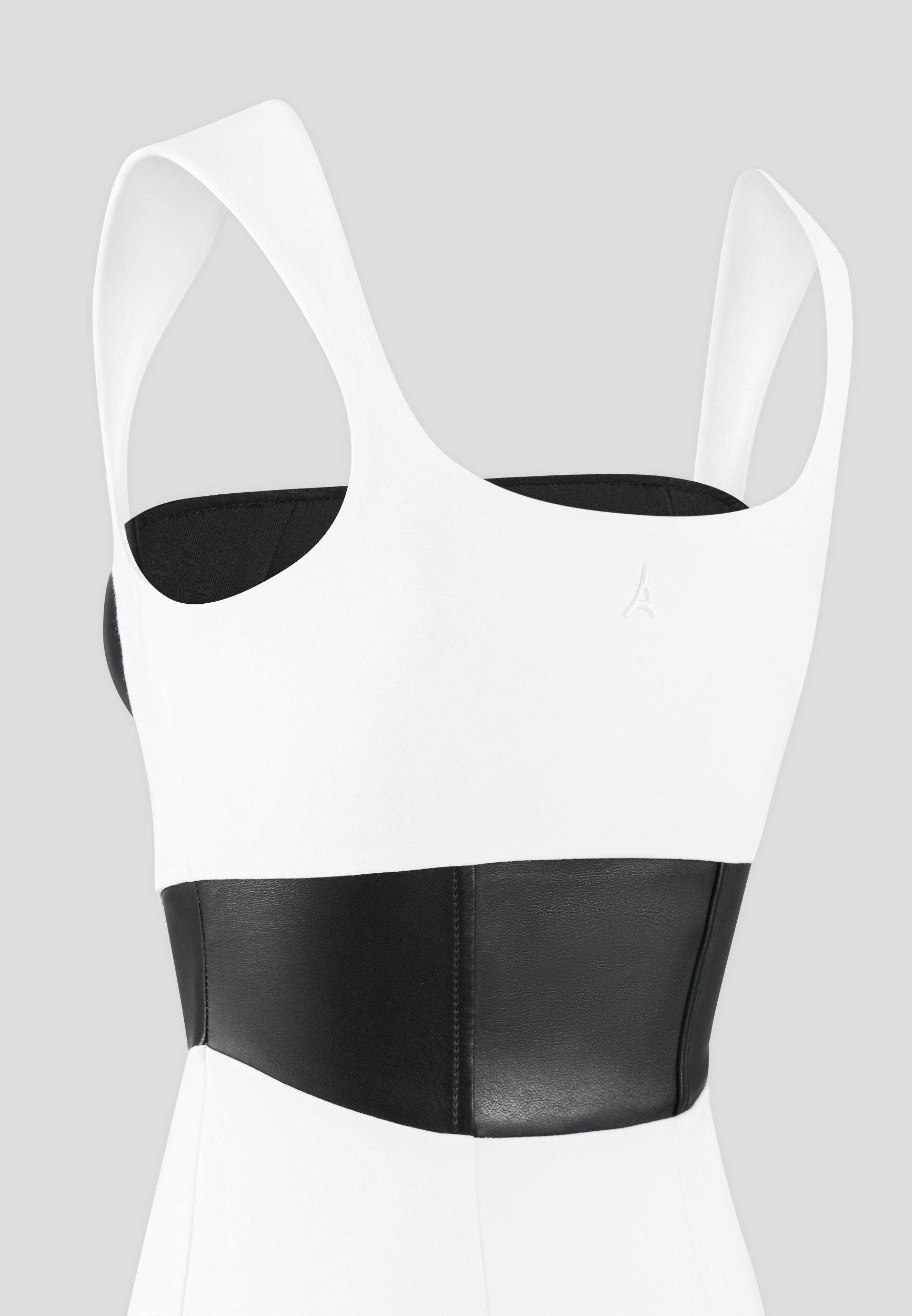 Layered Corset Mini Dress - White/Black Female Product Image