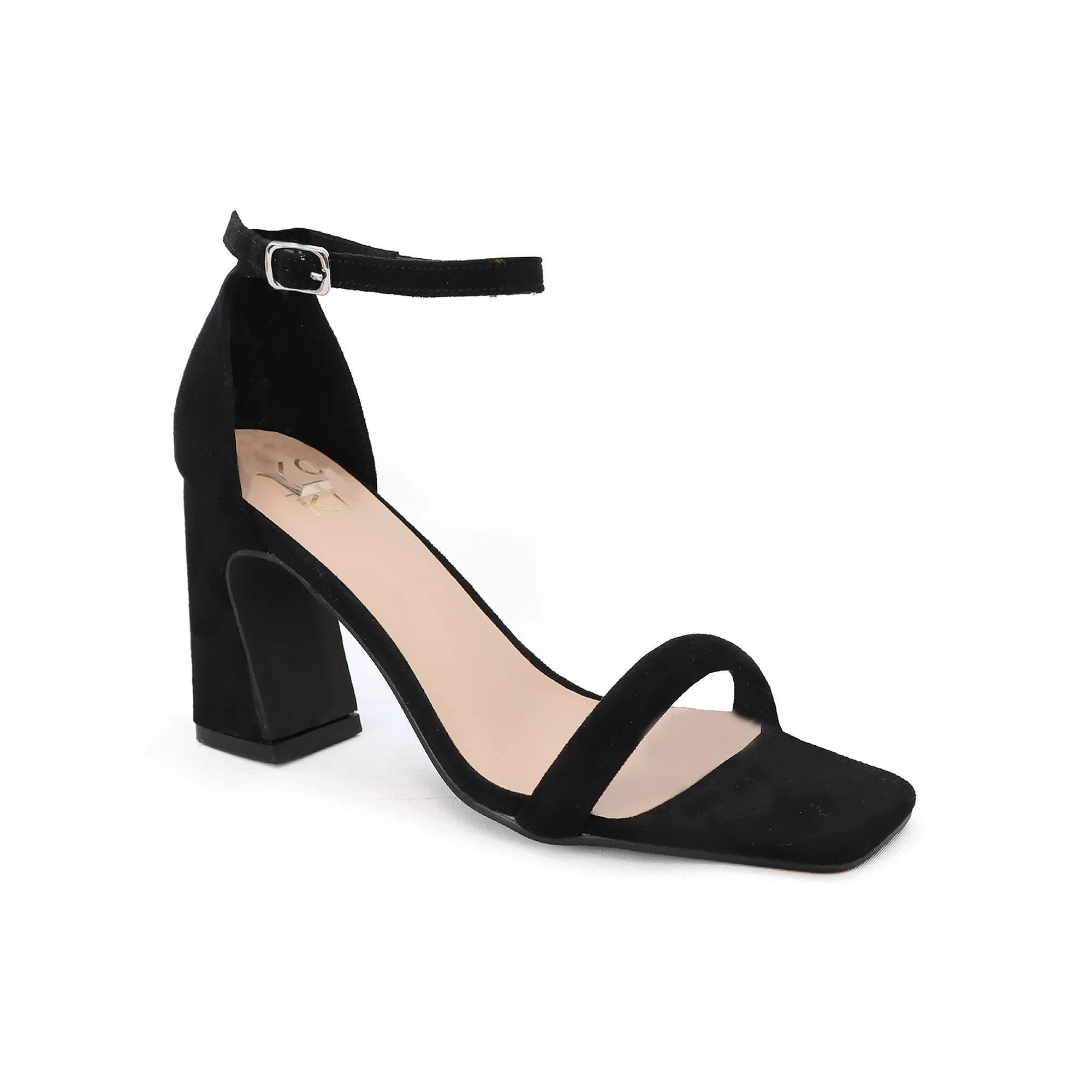 Yoki Selina-11 Women's Casual Open Toe Block Heel Sandals, Size: 7.5, Black Product Image