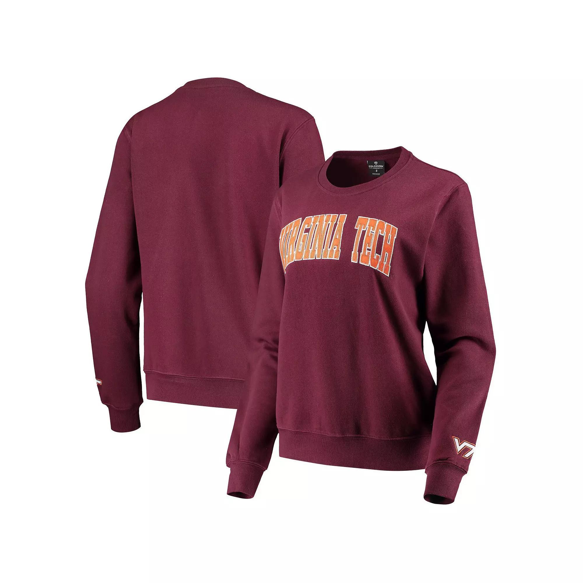 Womens Colosseum Maroon Virginia Tech Hokies Campanile Pullover Sweatshirt Product Image