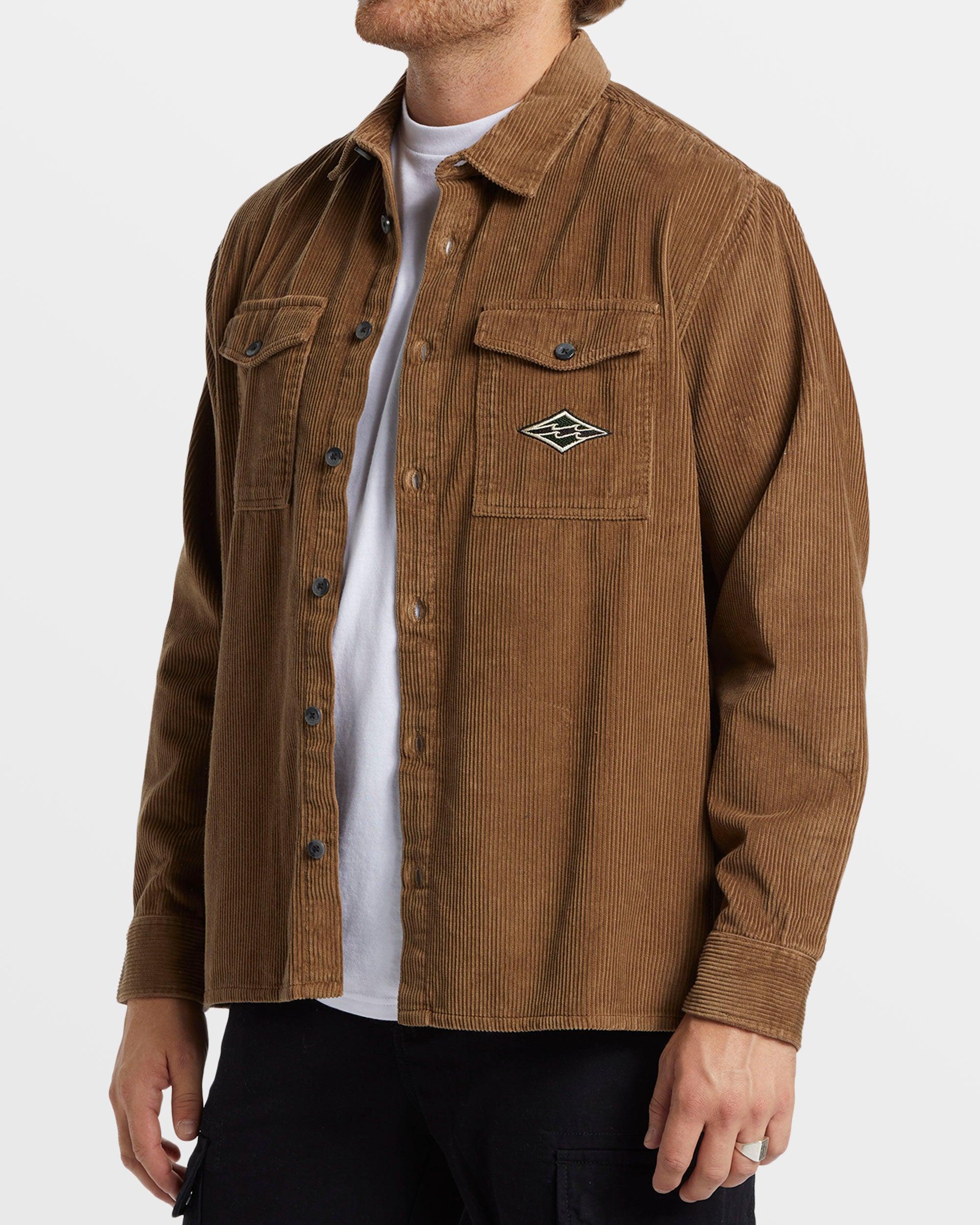 Bong Days Long Sleeve Cord Shirt - Otter Male Product Image