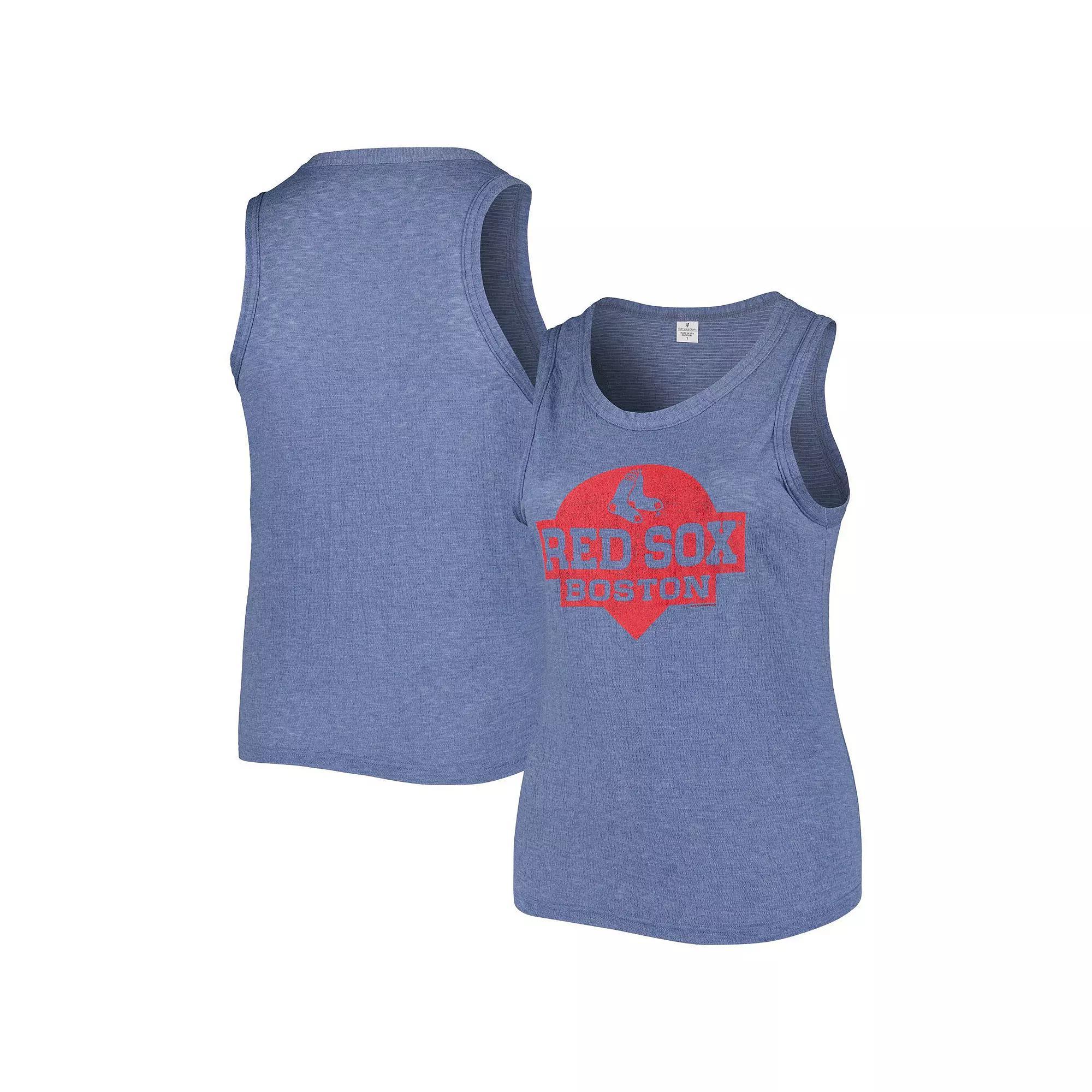 Women's Soft as a Grape Navy Boston Red Sox Plus Size High Neck Tri-Blend Tank Top, Size: 2XL, Blue Product Image
