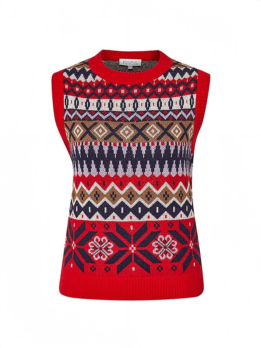 Womens Meribel Fair Isle-Style Wool-Blend Vest Product Image