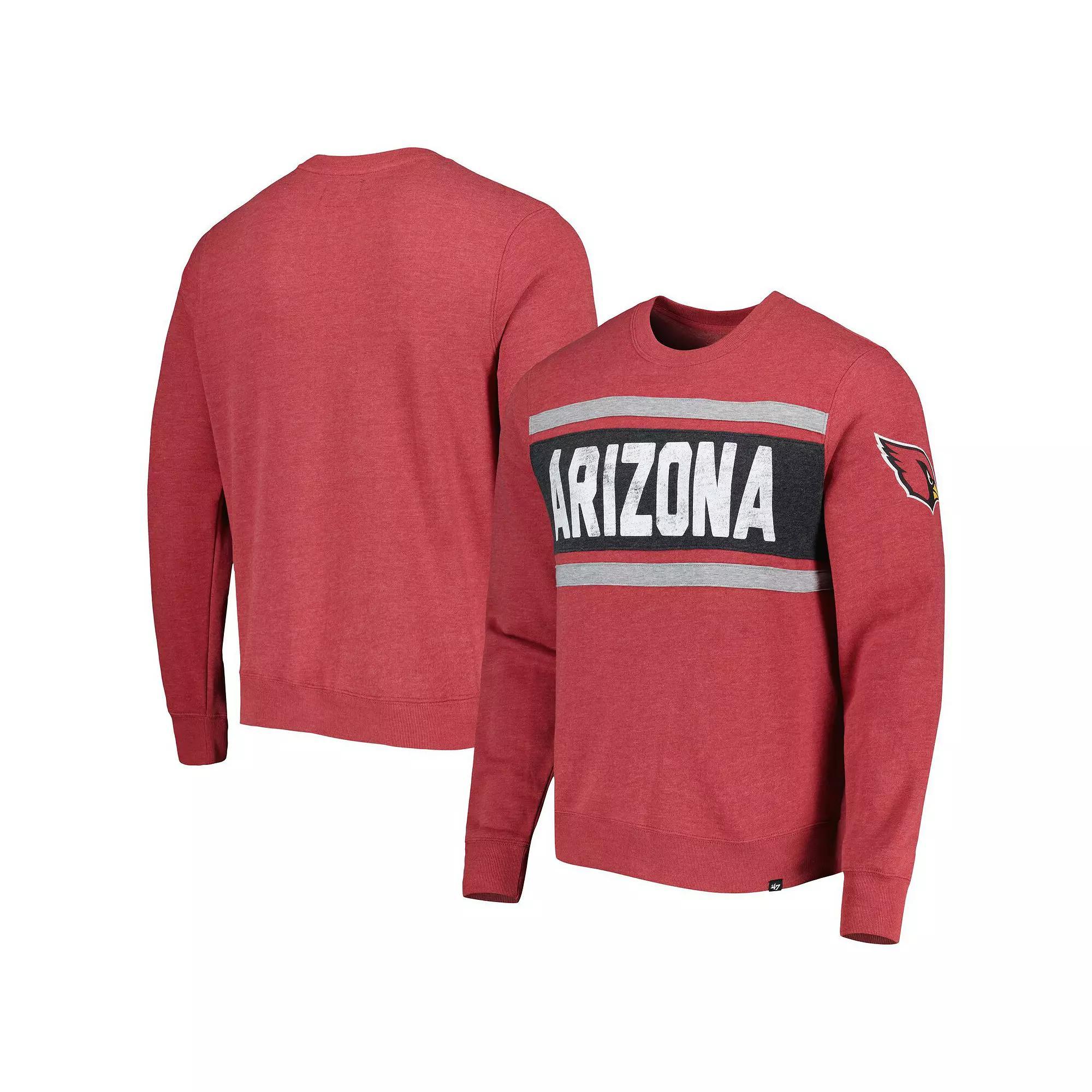 Men's '47 Heathered Cardinal Arizona Cardinals Bypass Tribeca Pullover Sweatshirt, Size: Medium Product Image