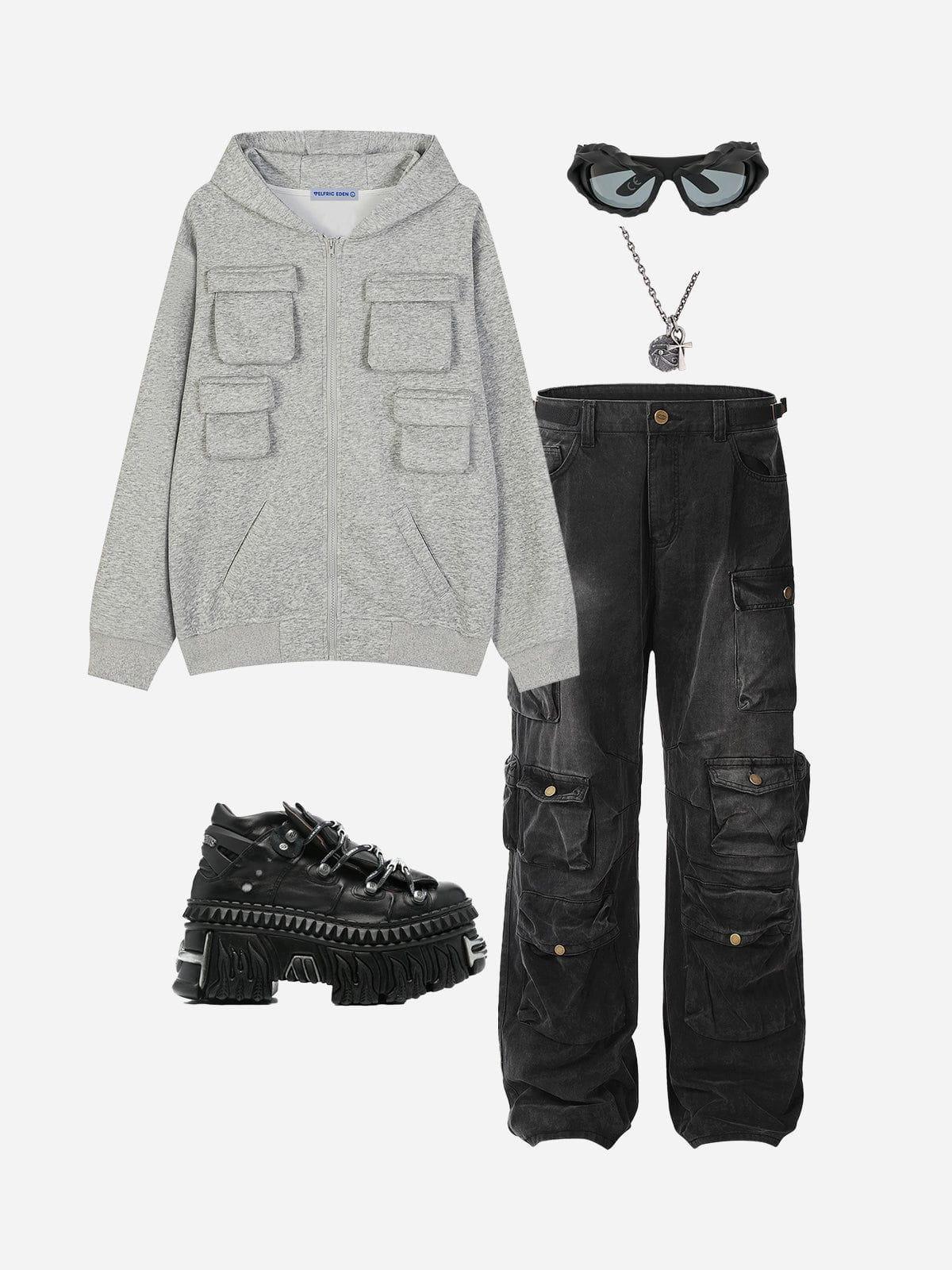 HOODED ZIP SWEATER Male Product Image