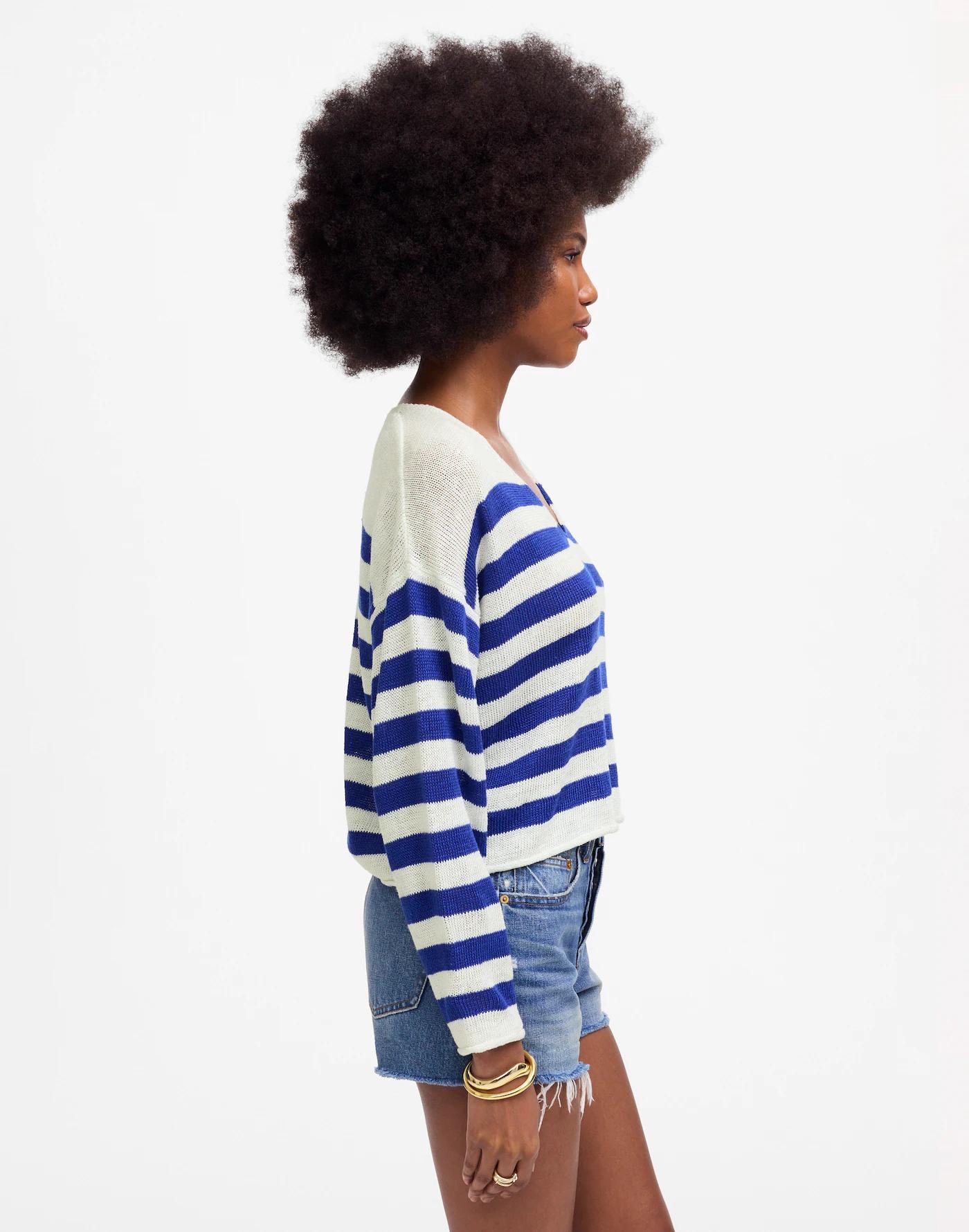 Linen V-Neck Sweater Product Image