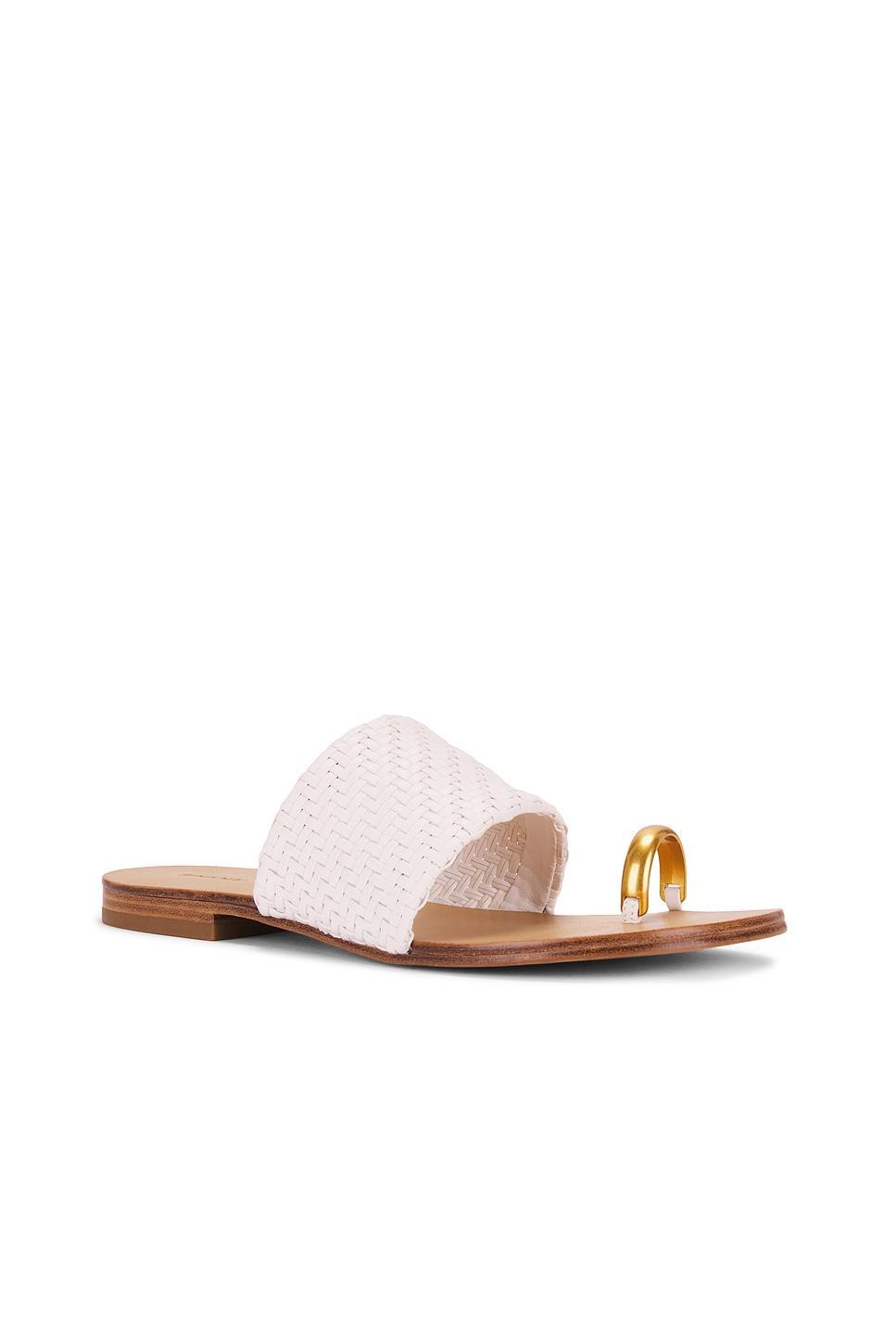 Ariana Woven Leather Sandal With Metal Toe Ring SIMKHAI Product Image