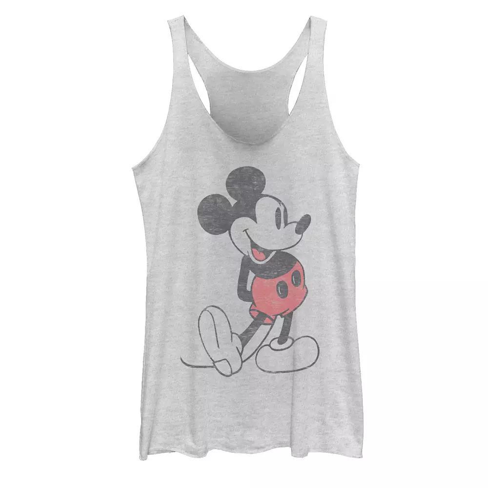 Disney's Mickey & Friends Mickey Mouse Vintage Portrait Racerback Tank Top, Girl's, Size: Medium, White Grey Product Image