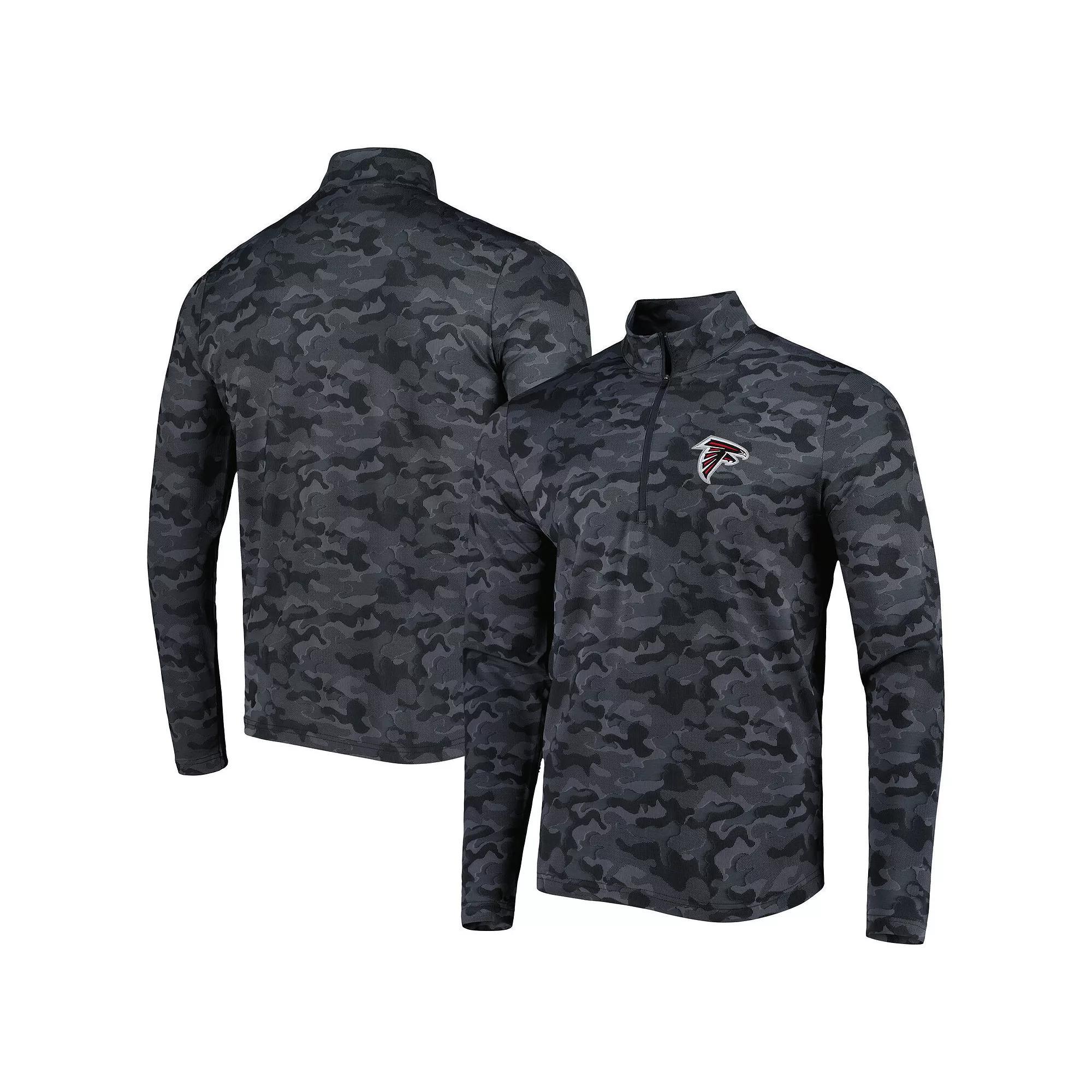 Men's Antigua Black Atlanta Falcons Brigade Quarter-Zip Sweatshirt, Size: Large Product Image