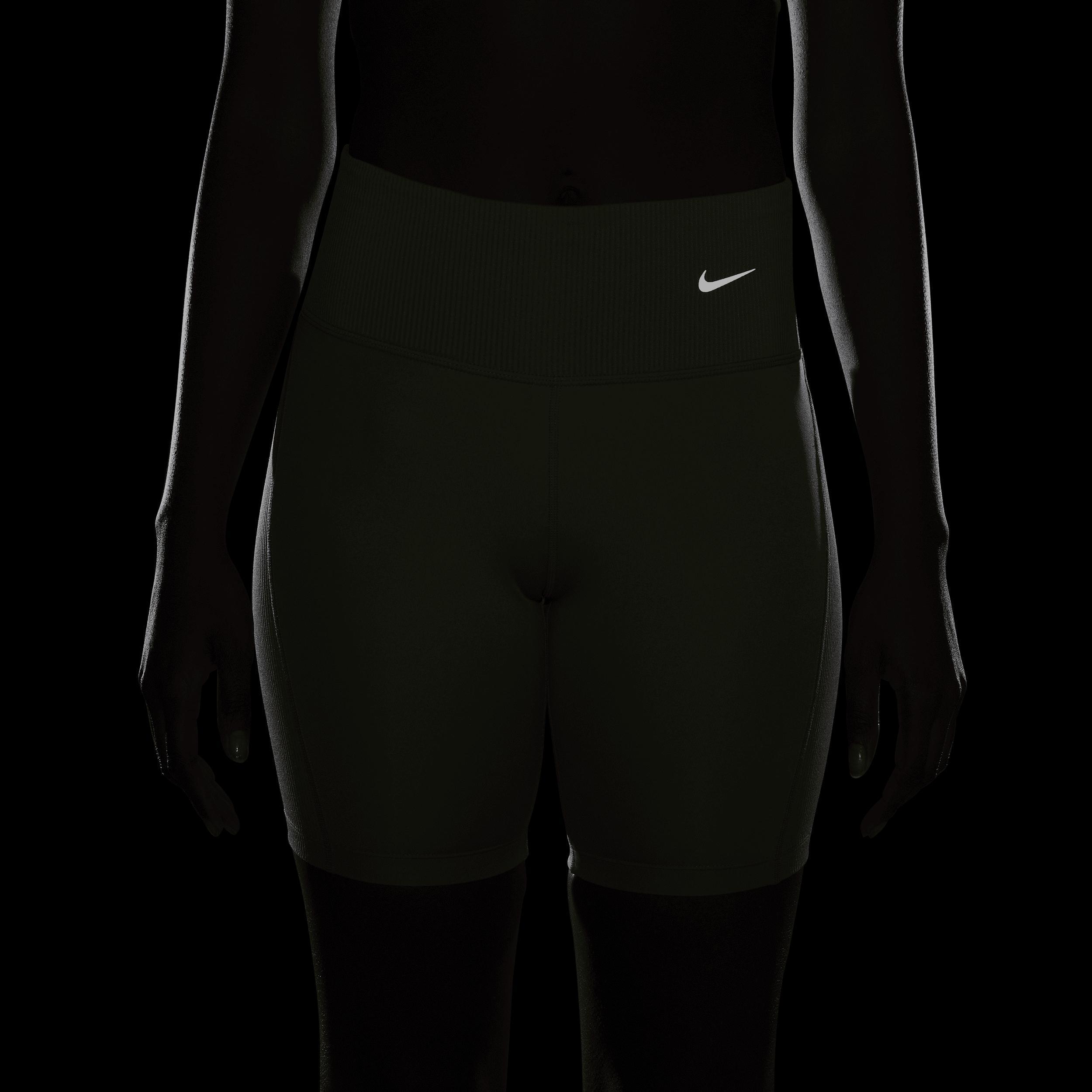 Nike Women's Tight Mid-Rise Ribbed-Panel Running Shorts with Pockets Product Image