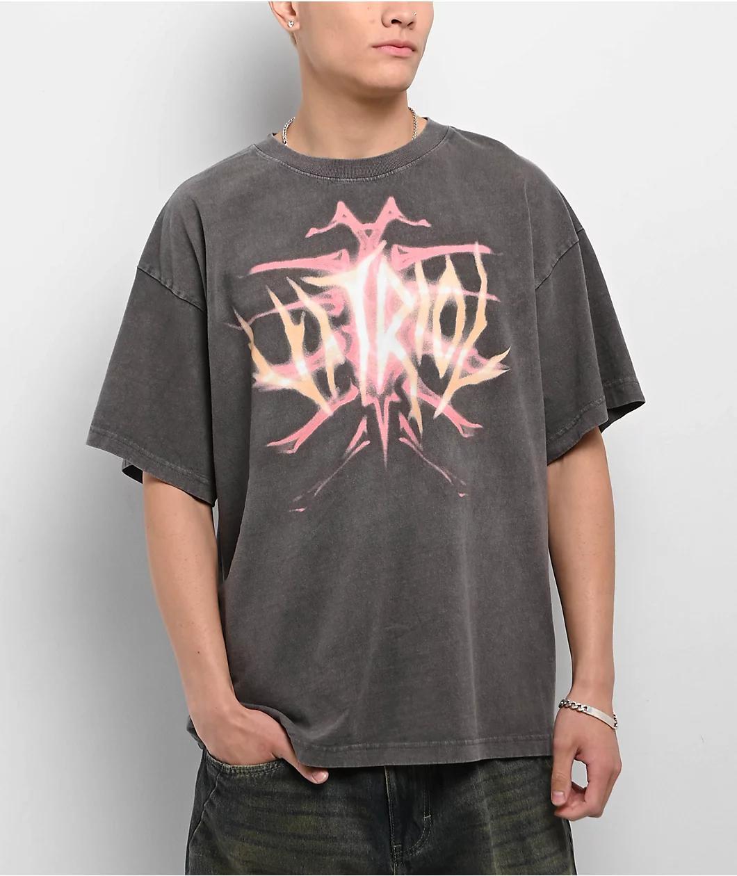 Vitriol Cyber Airbrush Vintage Grey T-Shirt Product Image