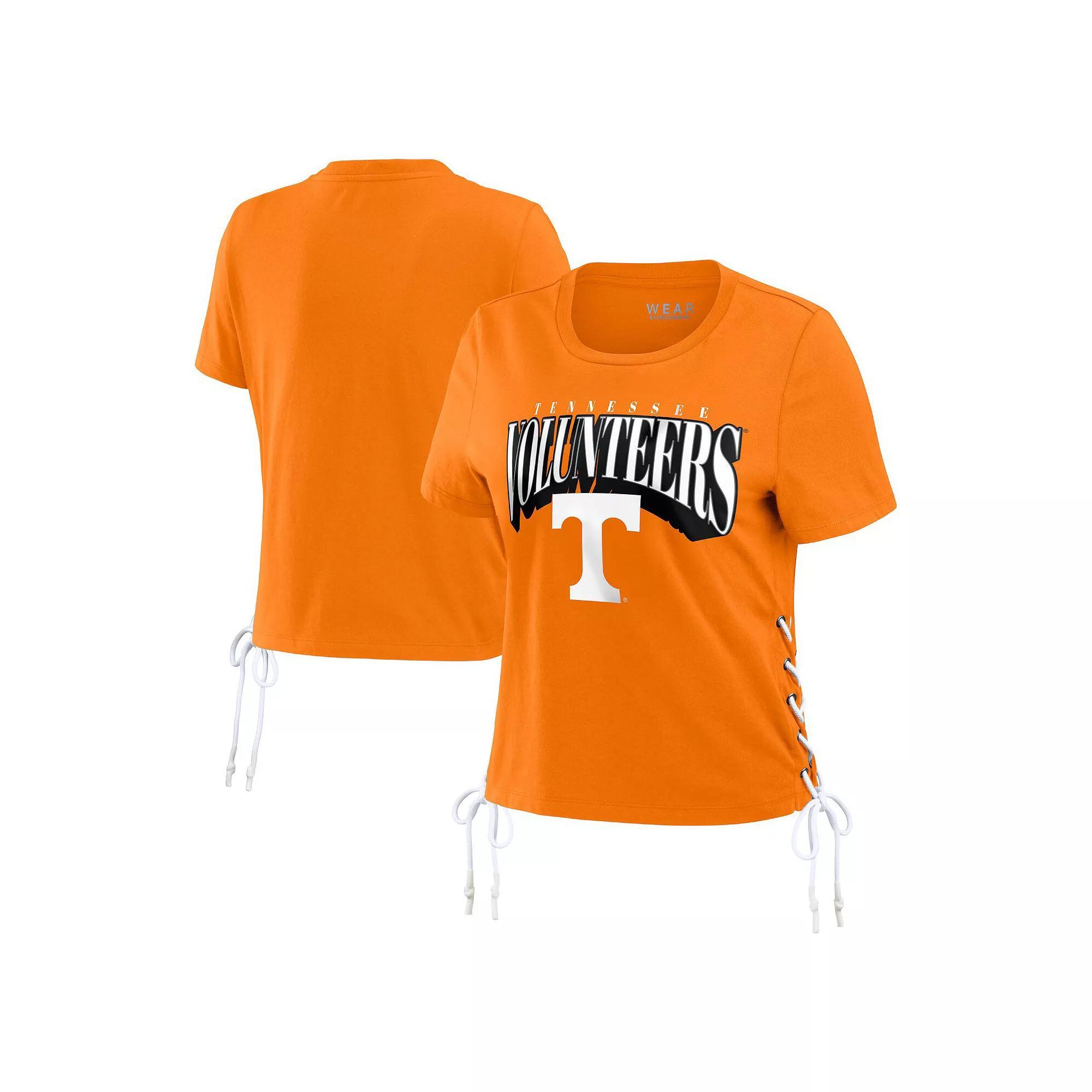 Womens WEAR by Erin Andrews Tennessee Tennessee Volunteers Side Lace-Up Modest Crop T-Shirt Product Image