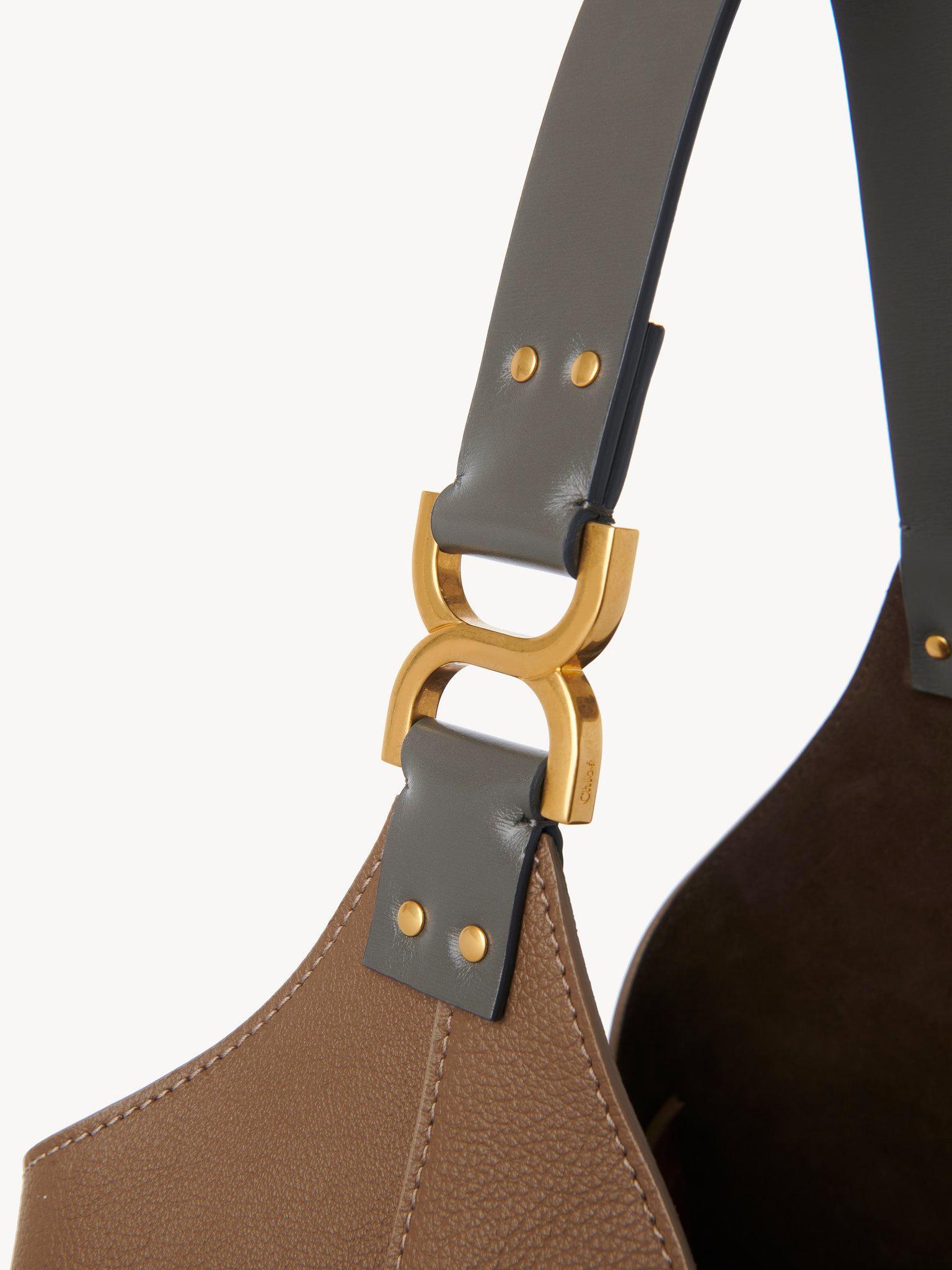 Marcie hobo bag in grained leather Product Image