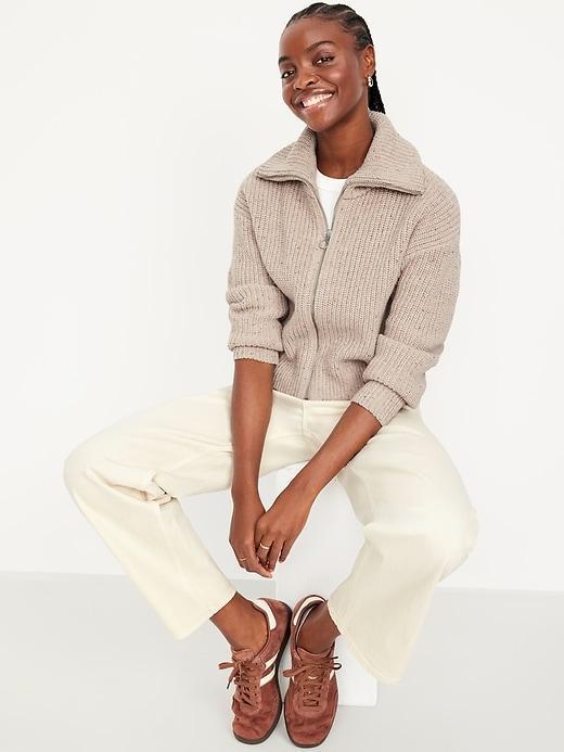 Ribbed Full-Zip Cardigan Product Image