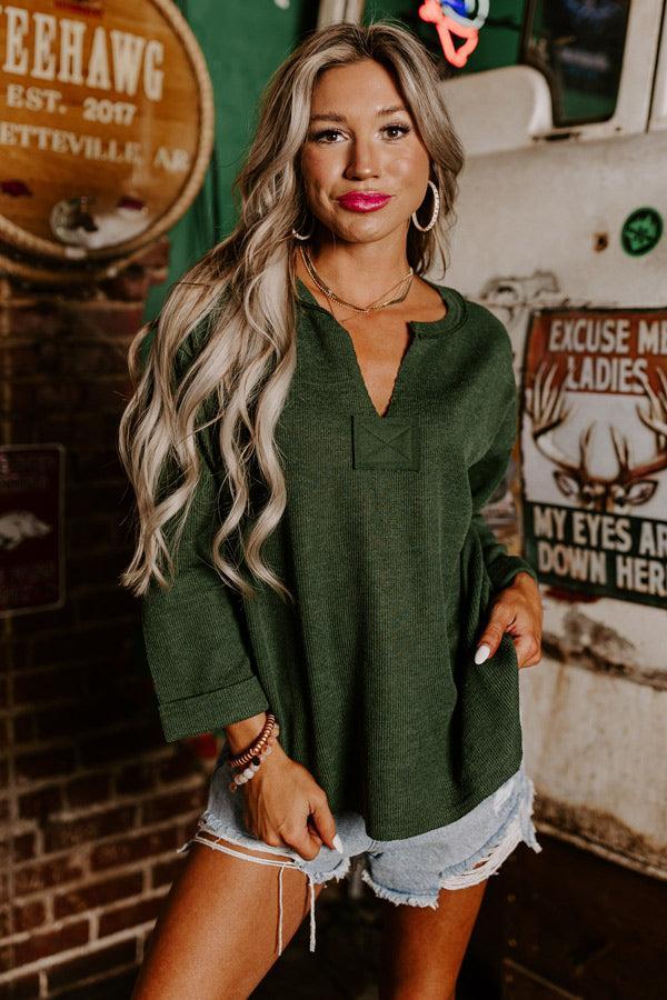 Always There For You Knit Top In Olive Product Image
